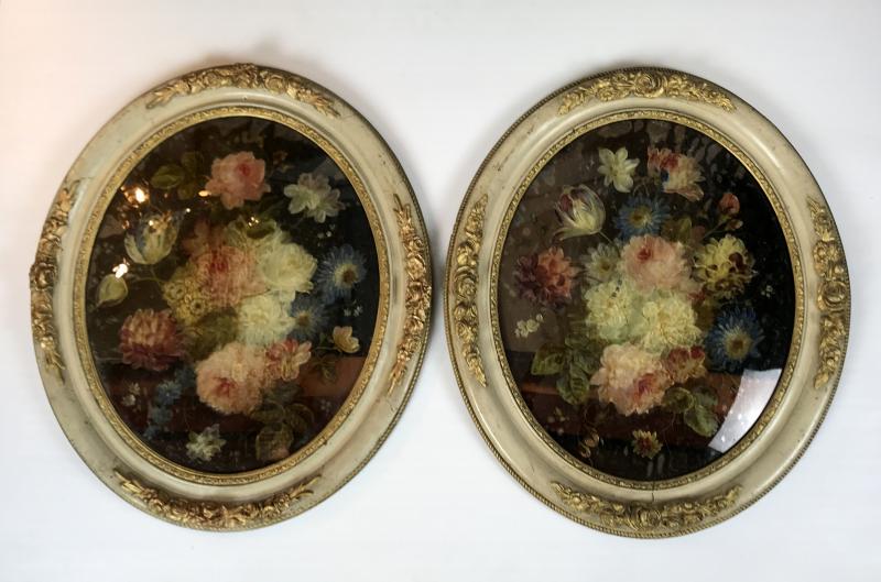 Paire De Peintures FixÉs Sous Verre1