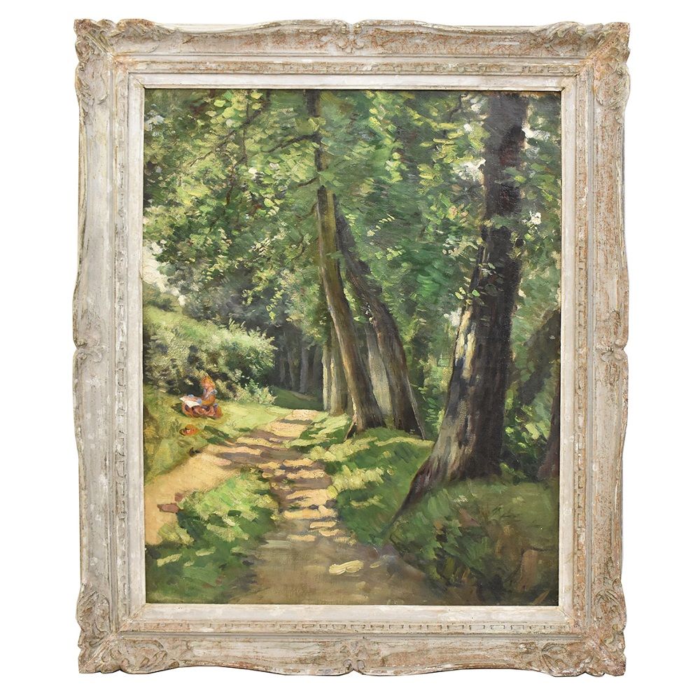 QP111 antique oil painting landscape artwork scenery painting XX century