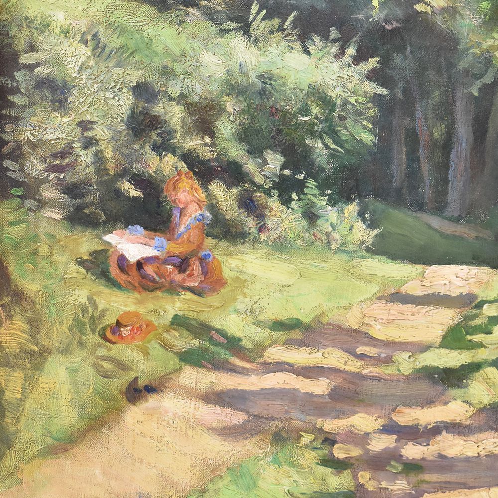 QP111 old oil painting landscape oil painting scenery art painting 20th century