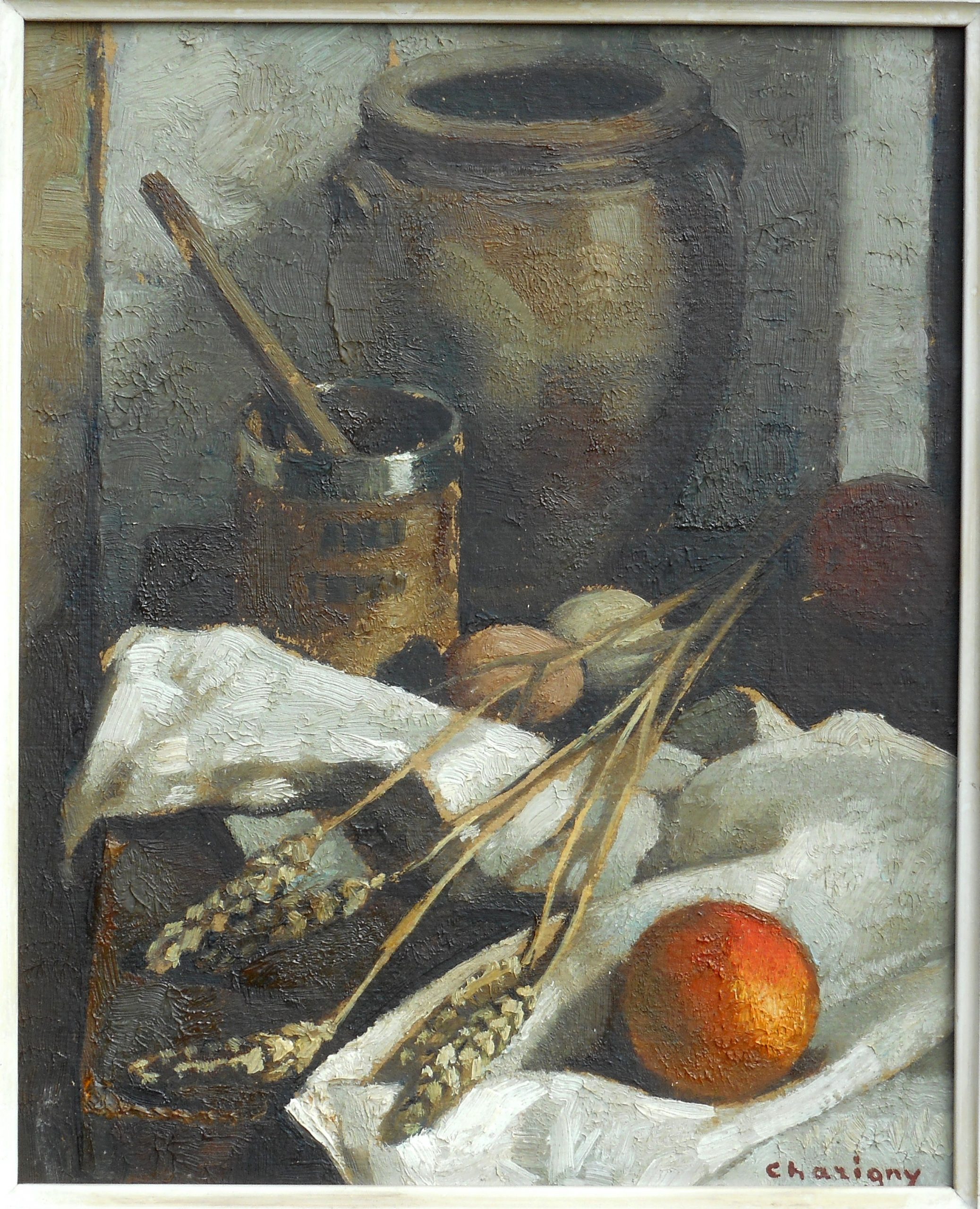André CHARIGNY hsc 27x22cm nature morte aux épis de blé