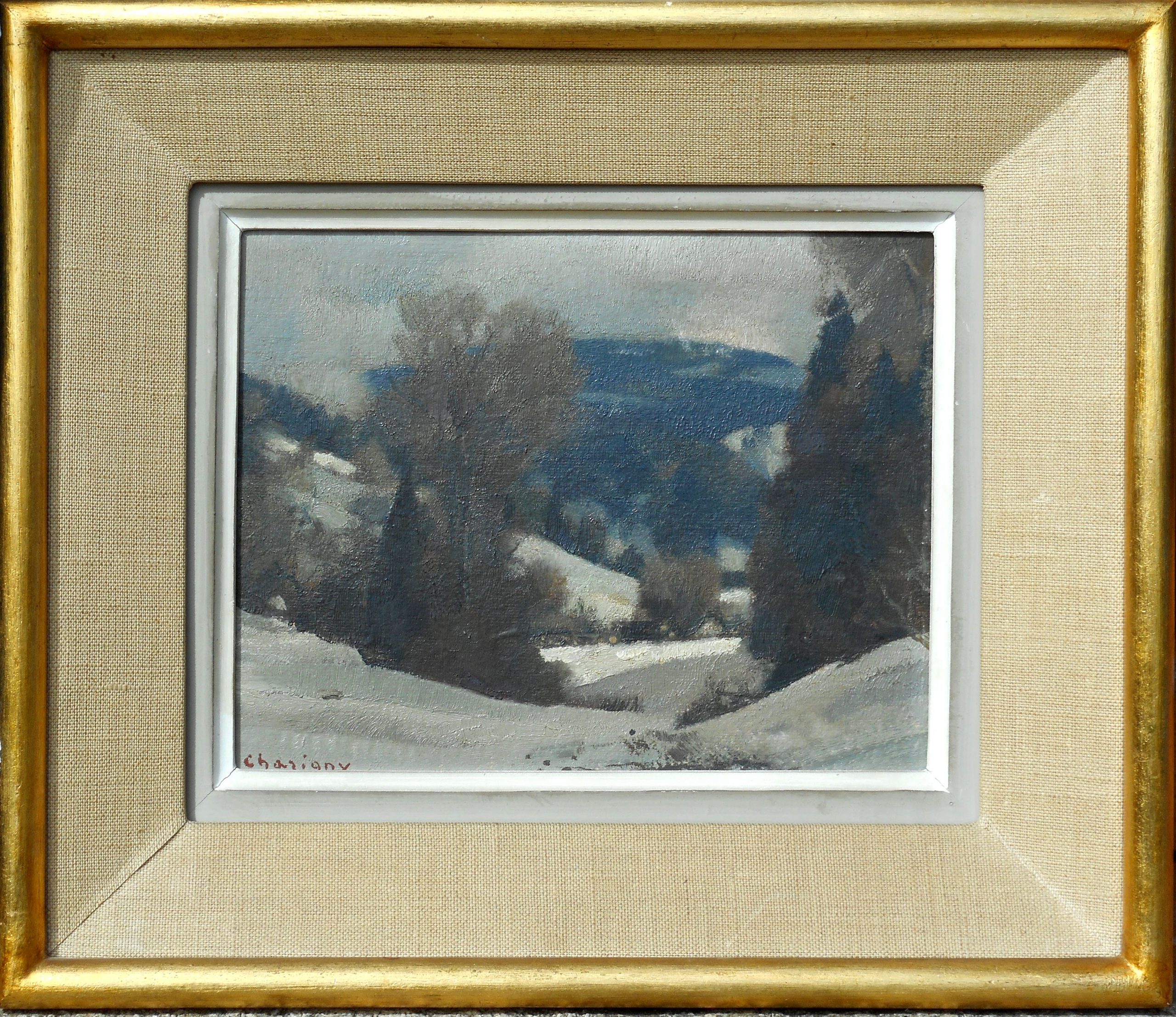 andré charigny hsc 19x24cm (31,5x36,5cm enc) neige à la combe noire