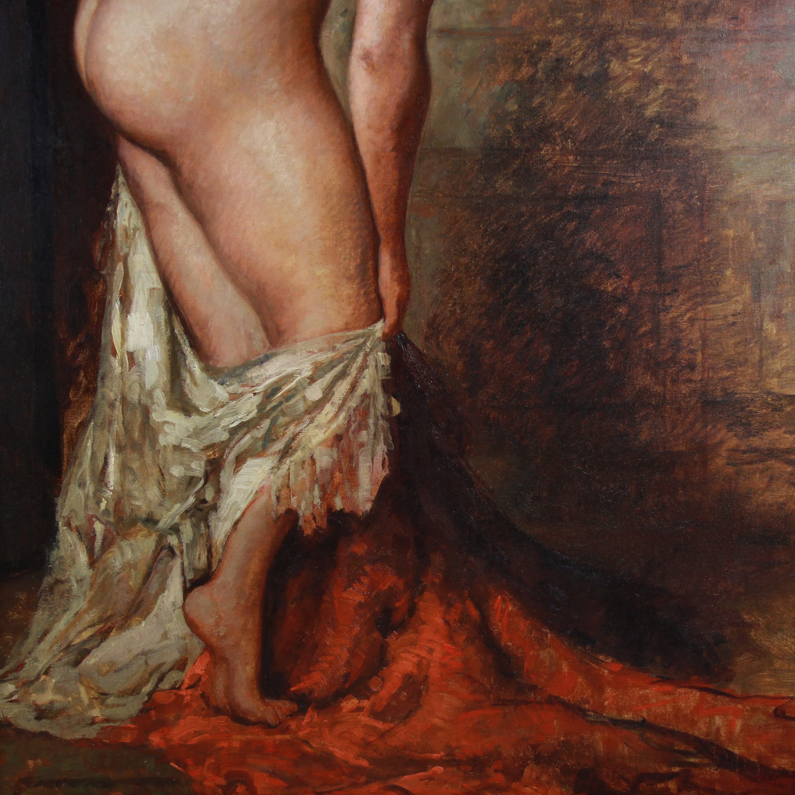 Emile Baes bathing nude detail