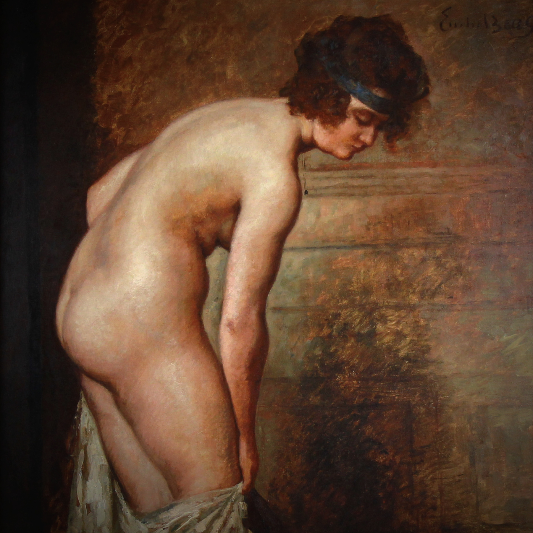 Emile Baes bathing nude vignette