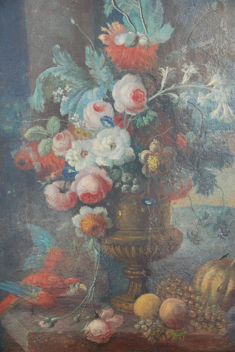 Fleurs Et Perroquet 1