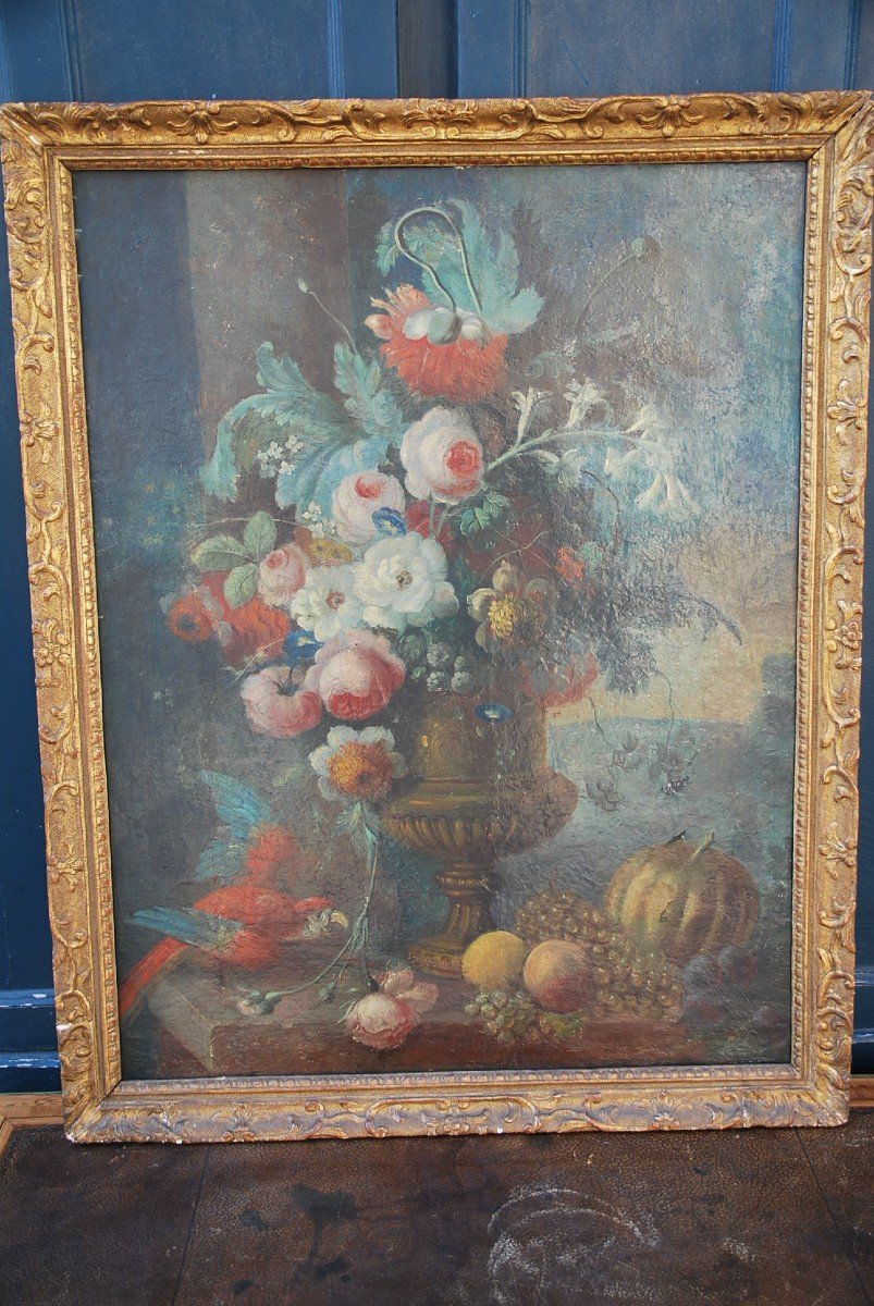 Fleurs Et Perroquet 2