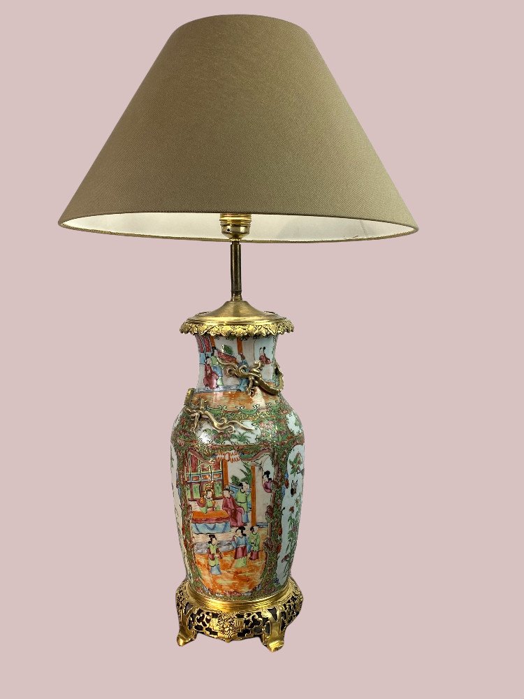 Lampe Ancienne En Porcelaine 1