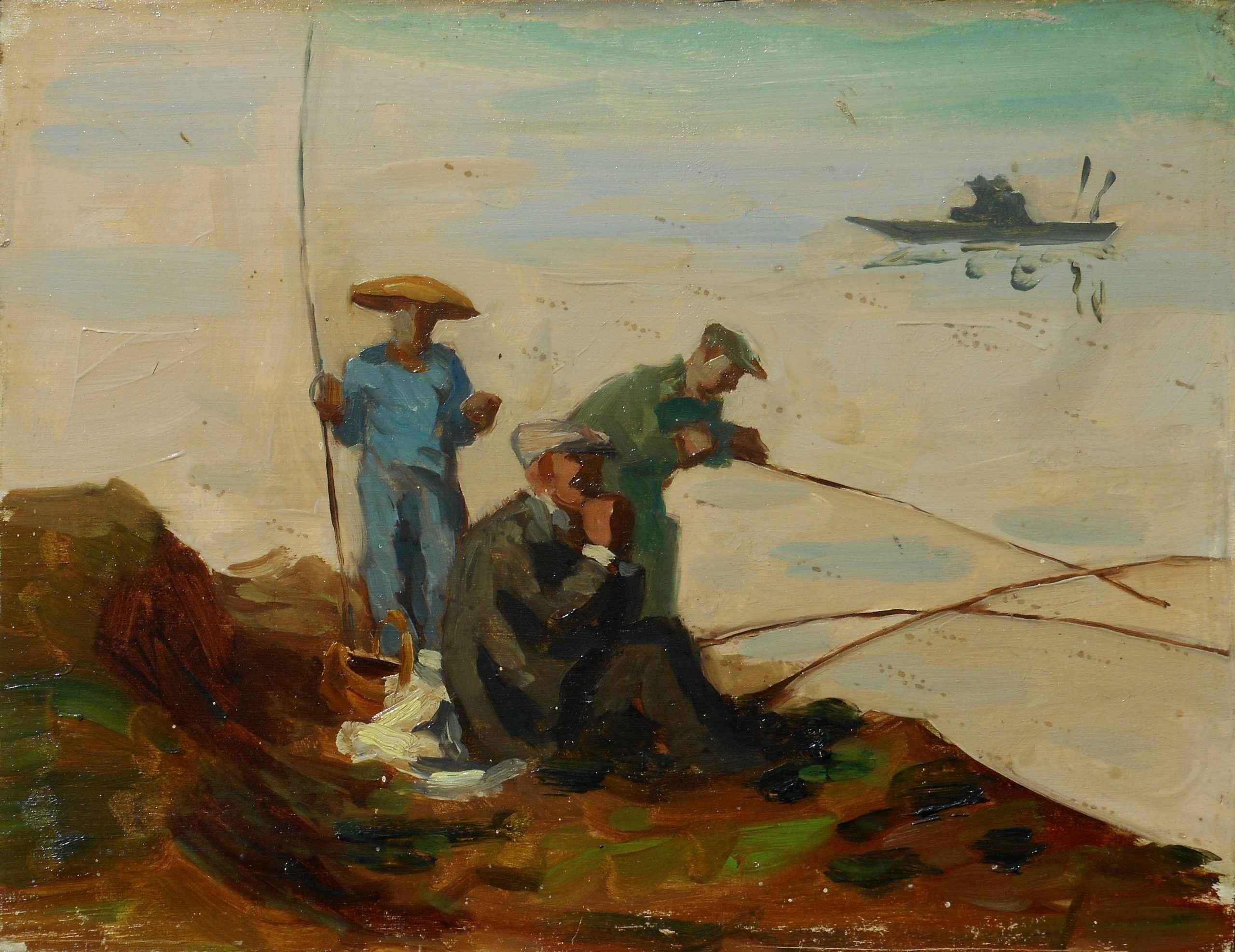 hsb 27 x 35 cm pêcheurs au VIETNAM vers 1960