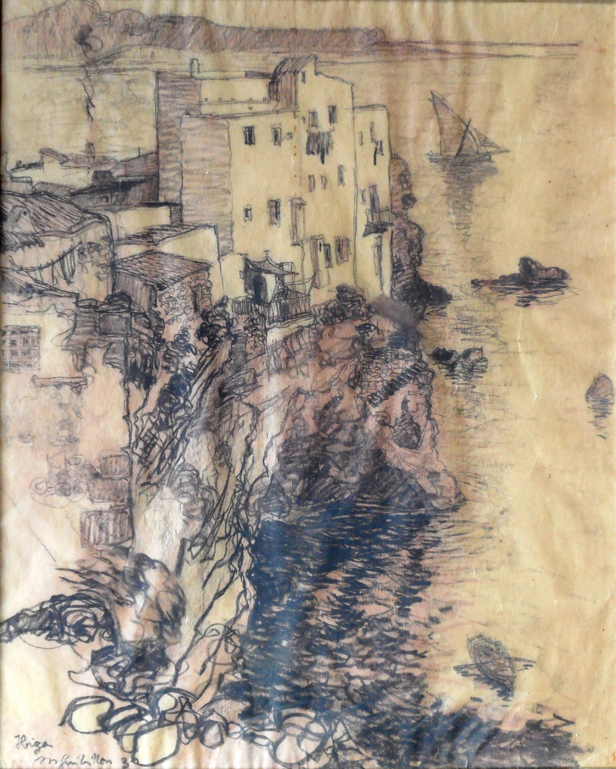 GUIBILLON calque 61 x 50cm IBIZA BALEARES 1930