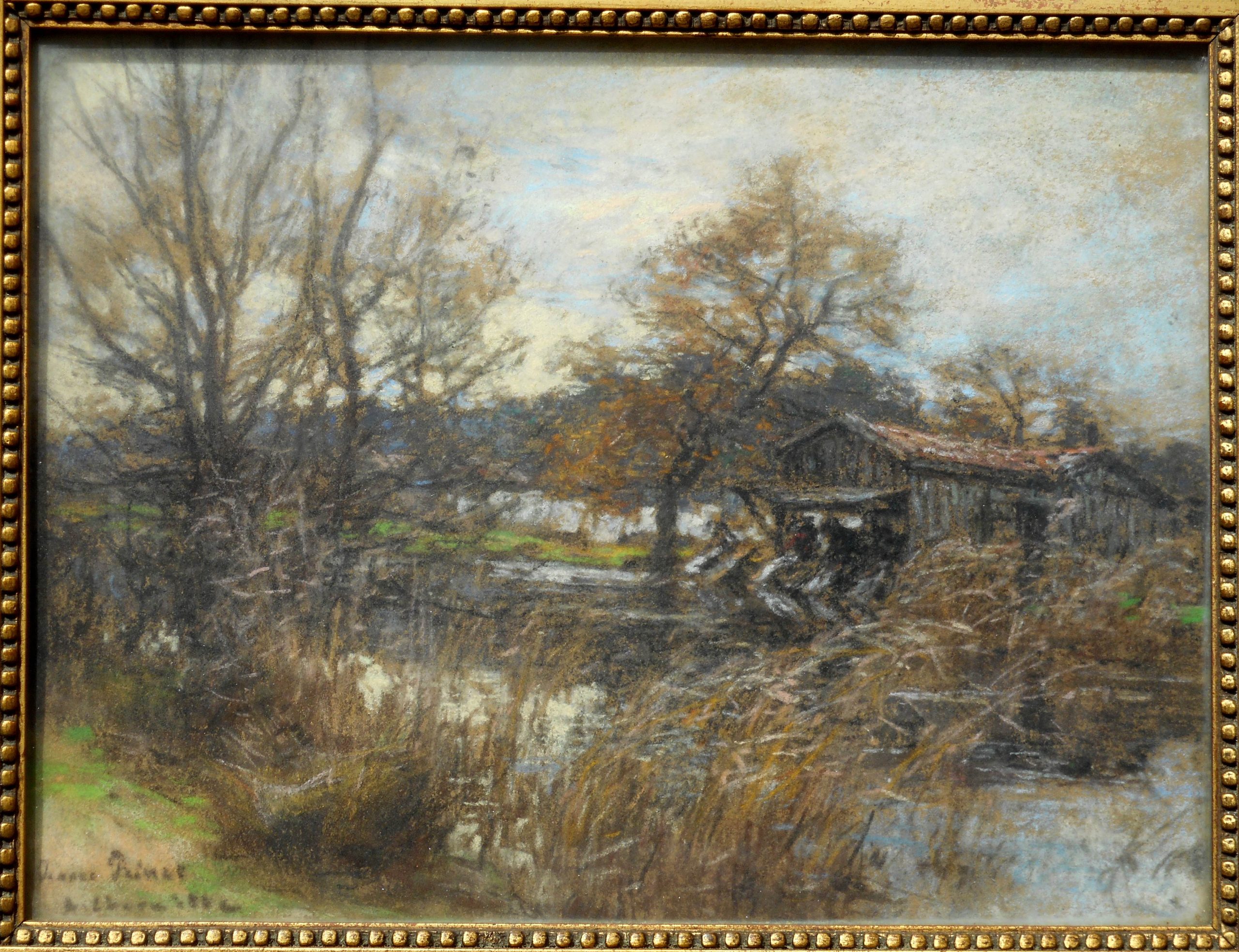 LEON LHERMITTE pastel 24 x 32 cm dédicacée à JEANNE PRINET (1867-1958) épouse du peintre René-Xavier PRINET (1861-1946)