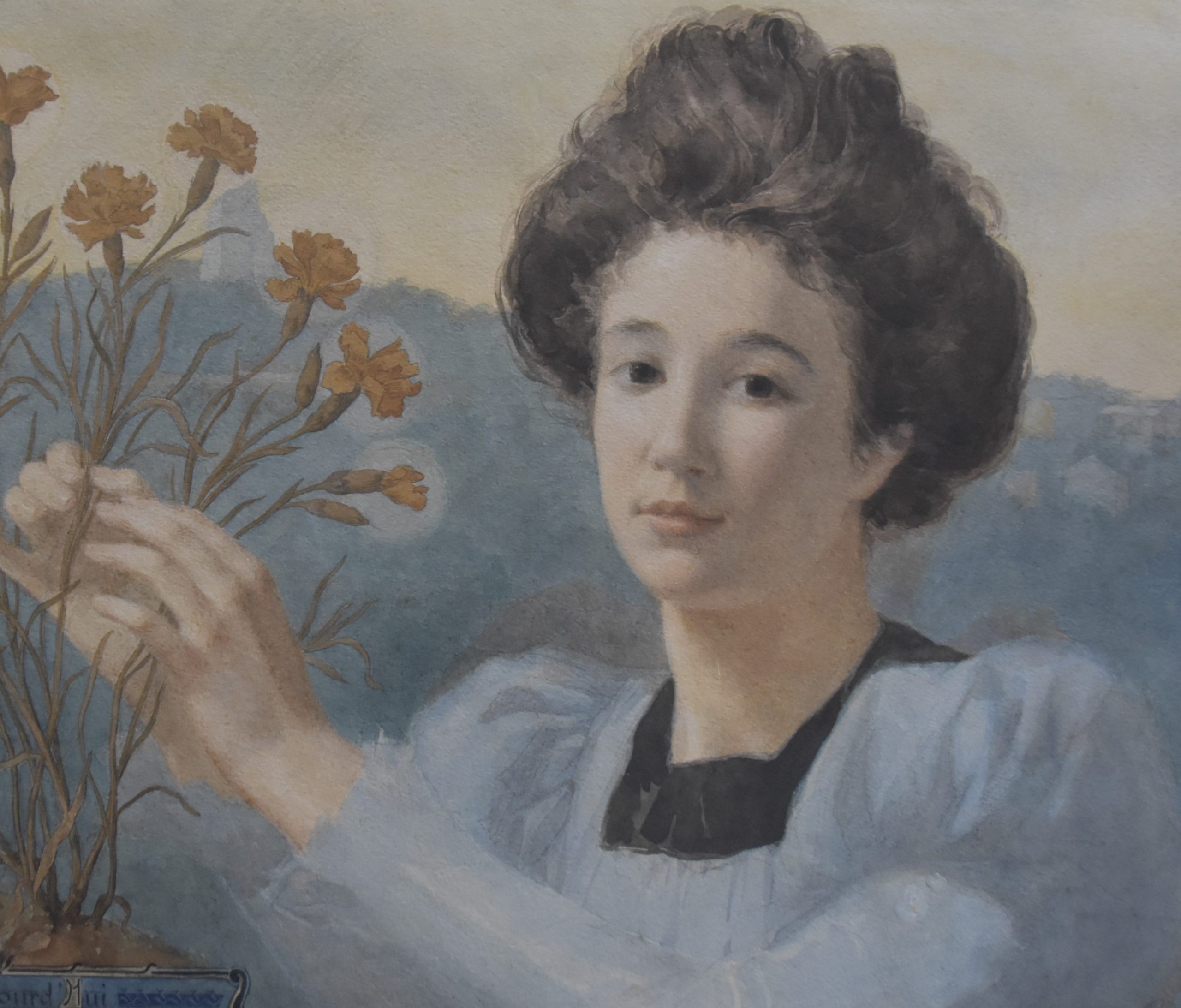 Gustave Riquet jeune femme aux fleurs 2