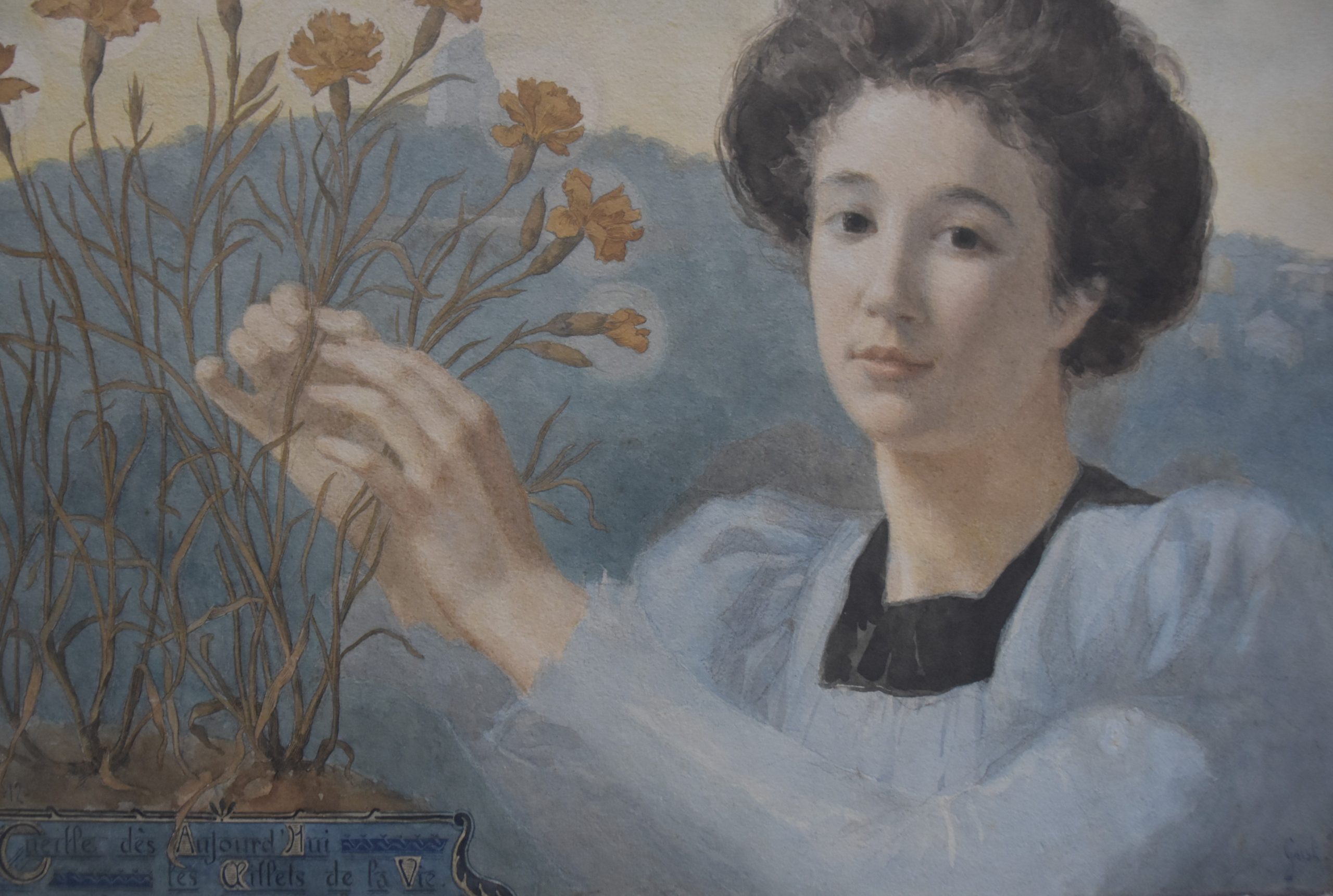 Gustave Riquet jeune femme aux fleurs 5