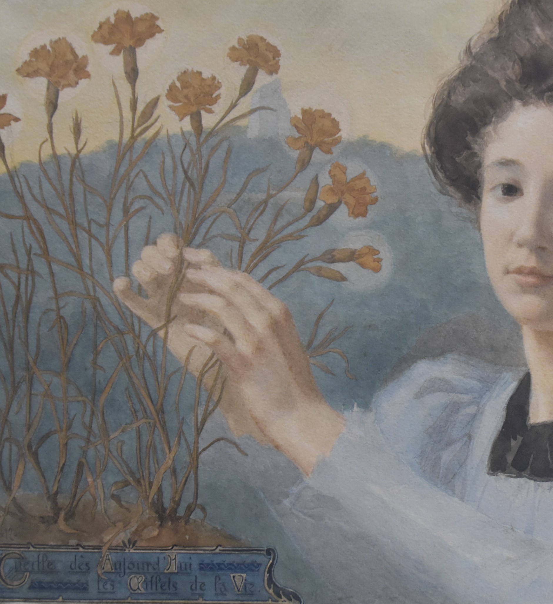 Gustave Riquet jeune femme aux fleurs 6
