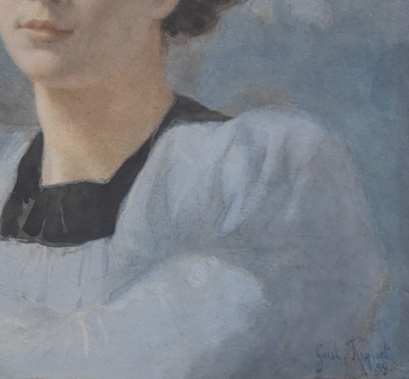 Gustave Riquet jeune femme aux fleurs 7