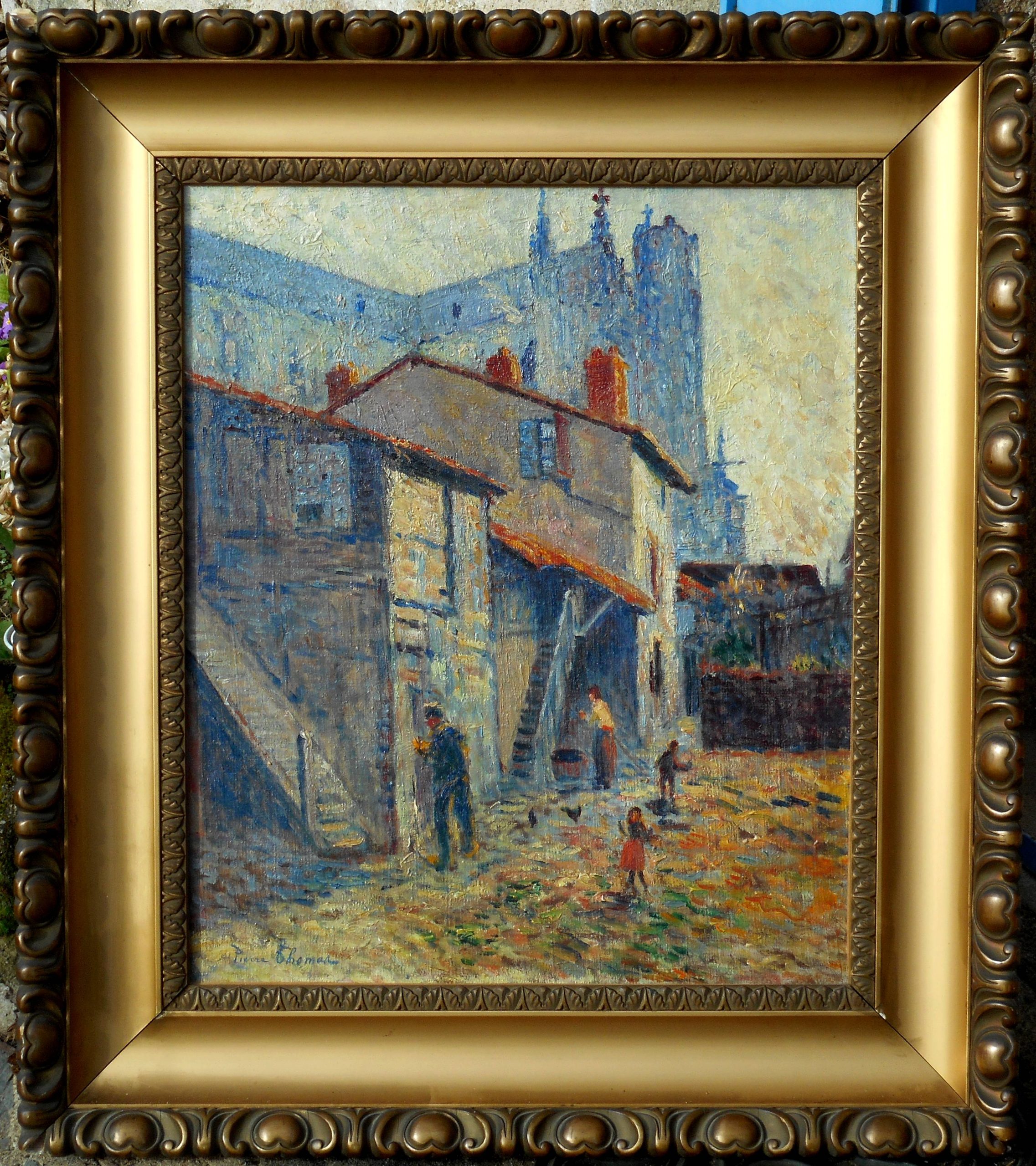 PIERRE THOMAS hst 55 x 46 cm ( 75 x 66cm enc) Limoges la cathédrale