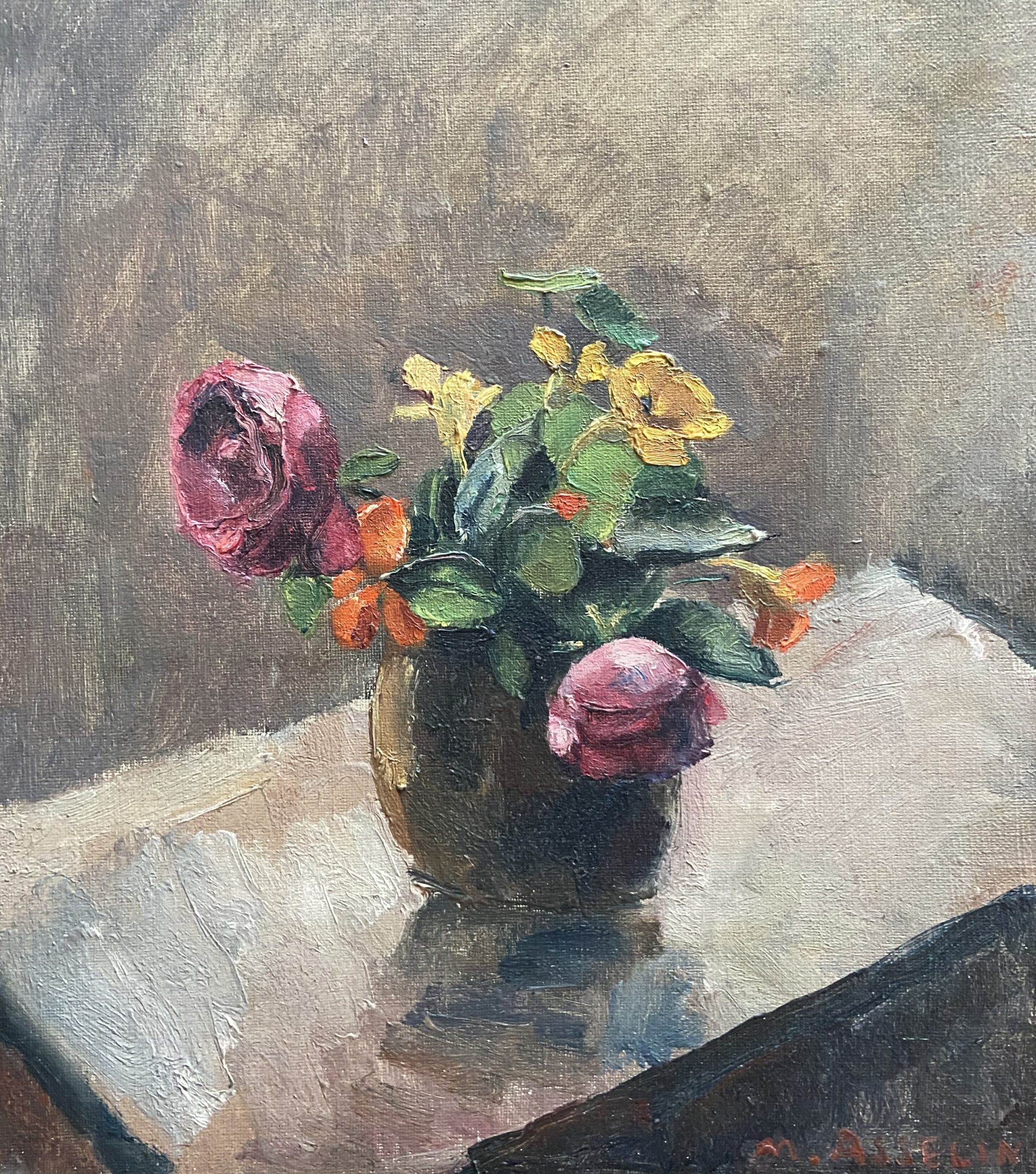 Asselin Bouquet de roses et capucines 1