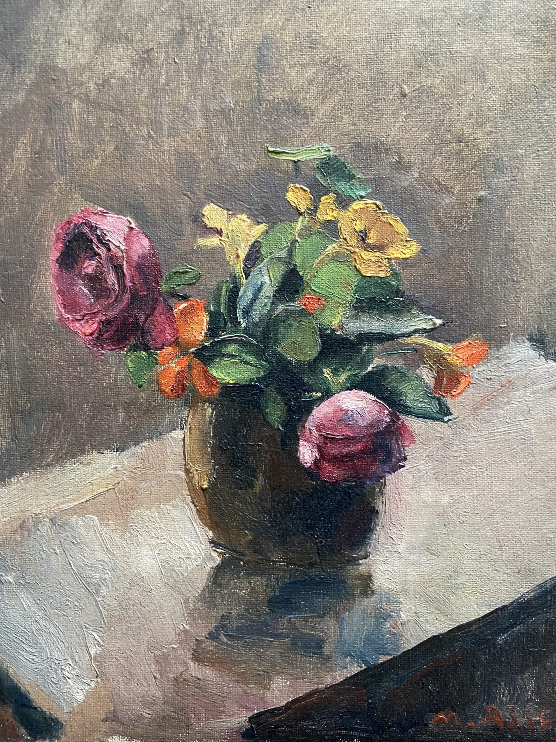 Asselin Bouquet de roses et capucines 2