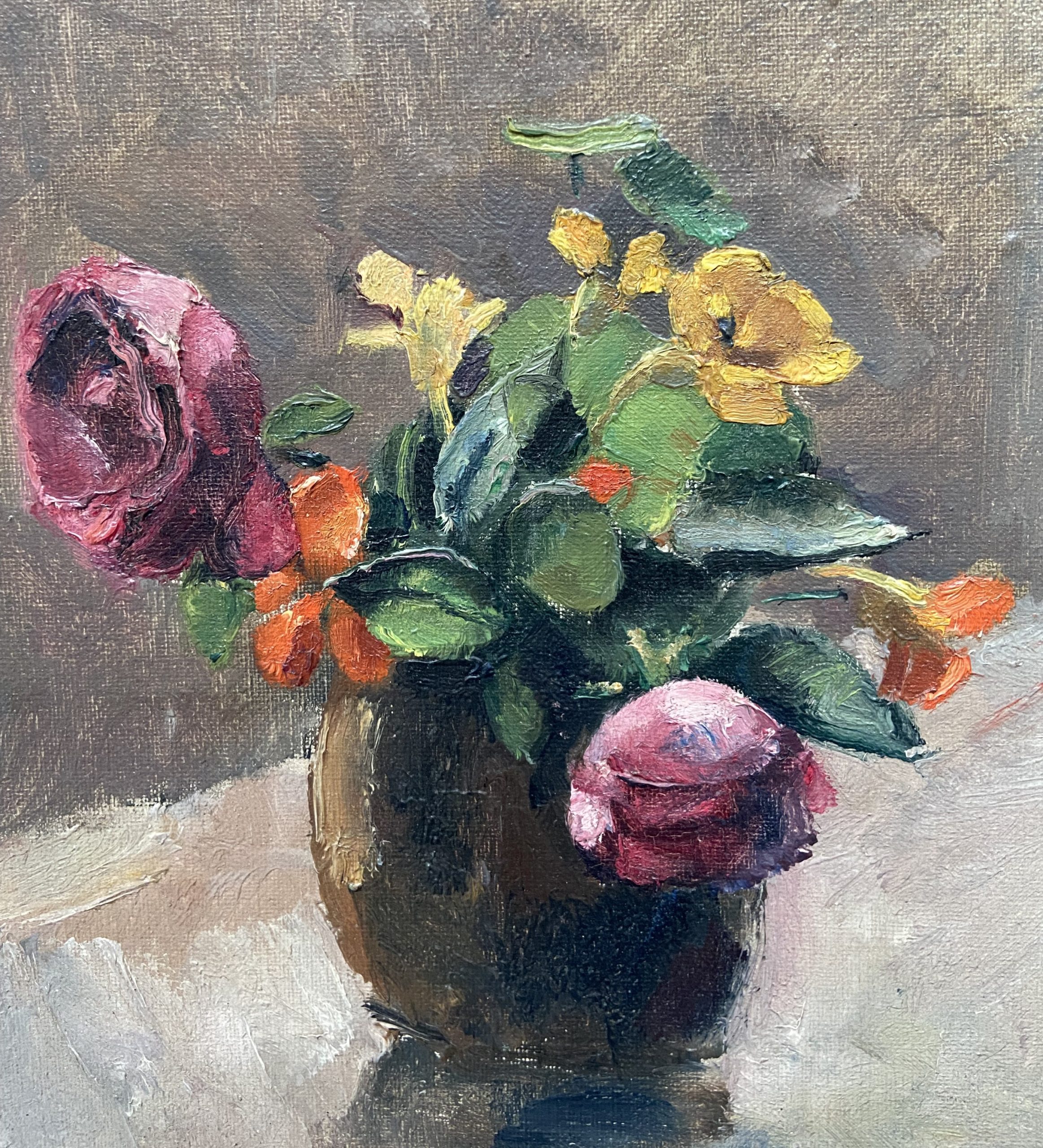 Asselin Bouquet de roses et capucines 8