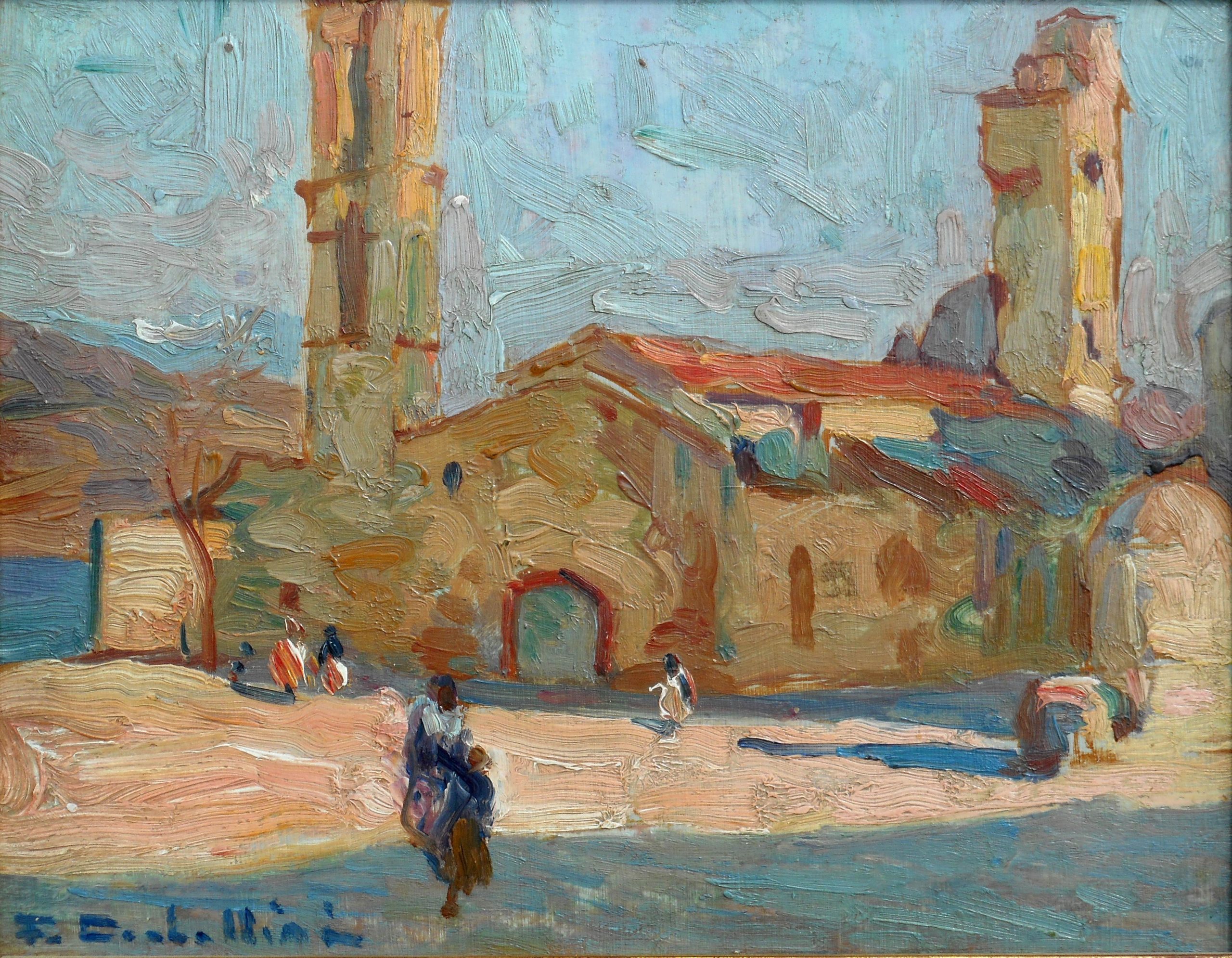 François CORBELLINI hsc 19 x 24 cm village corse