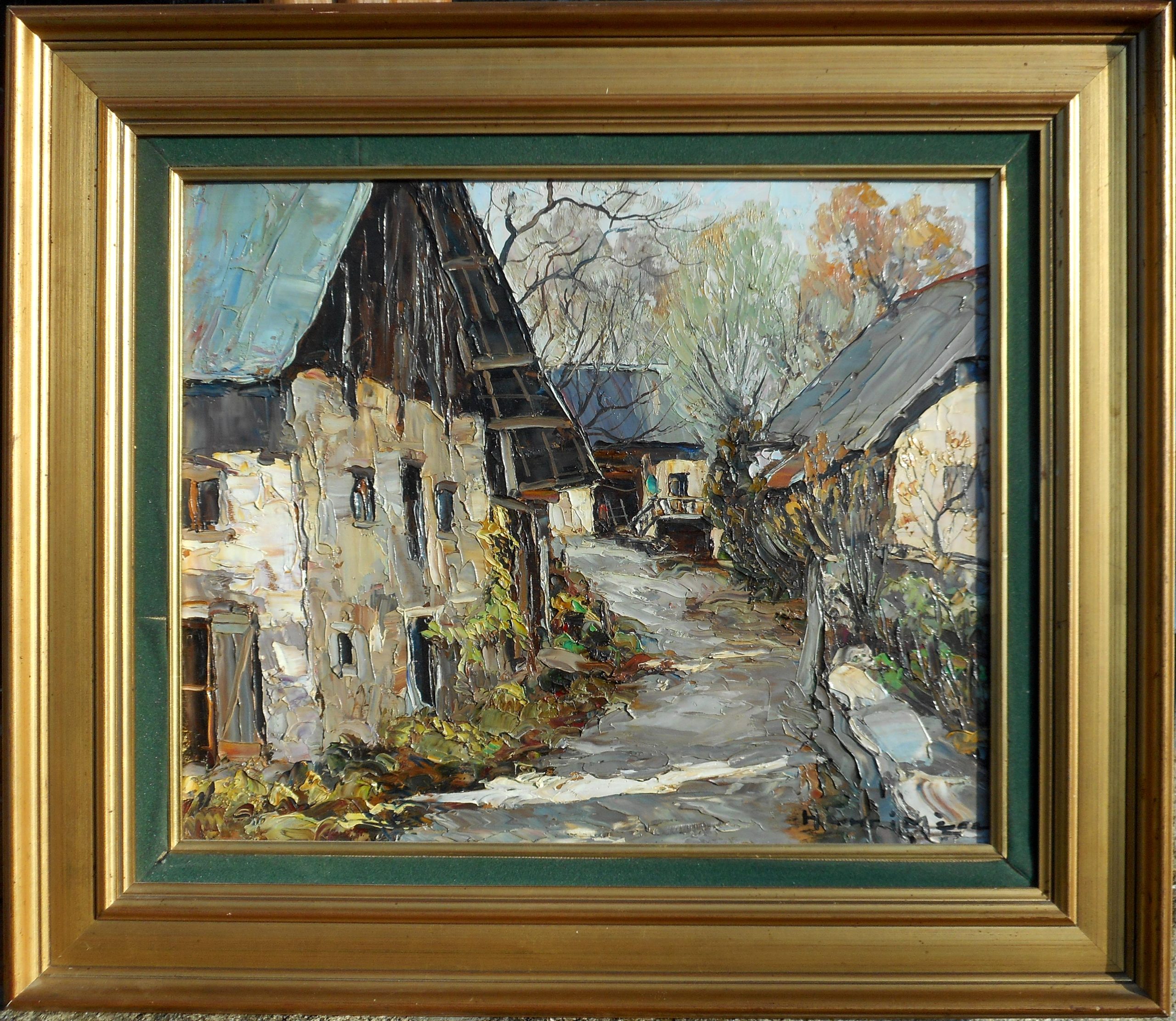 HENRI MEGE hsp 38 x 46 cm ( 55 x 63 cm enc) 1973 - après midi à Ragès SAVOIE