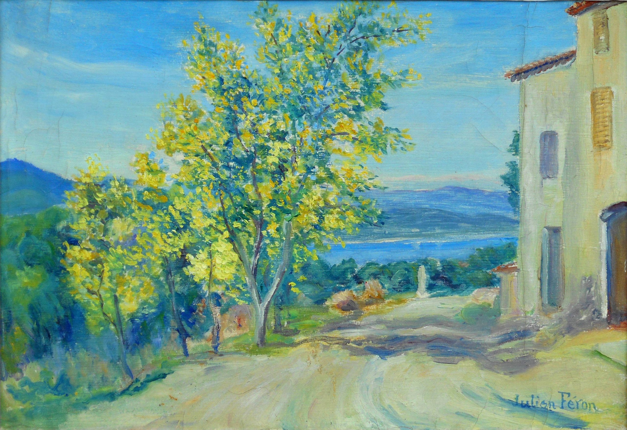 JULIEN FERRON huile st 38 x 55cm Gassin