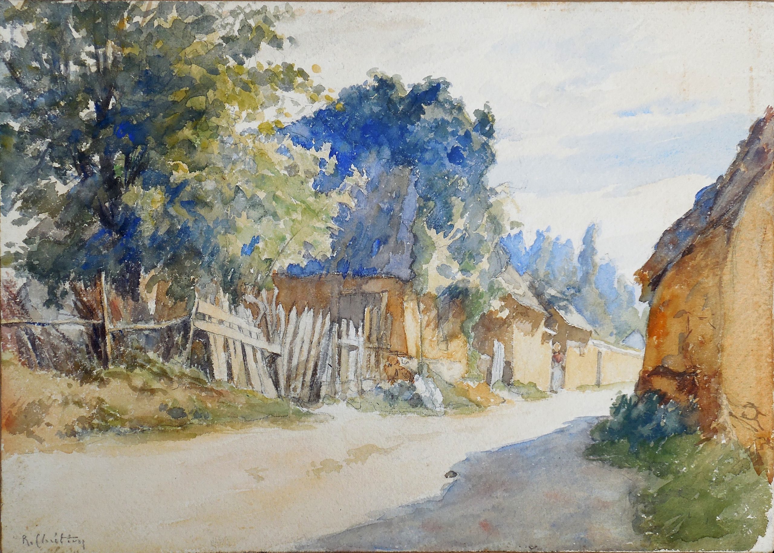 René Louis CHRETIEN aq 25,5x35,5cm