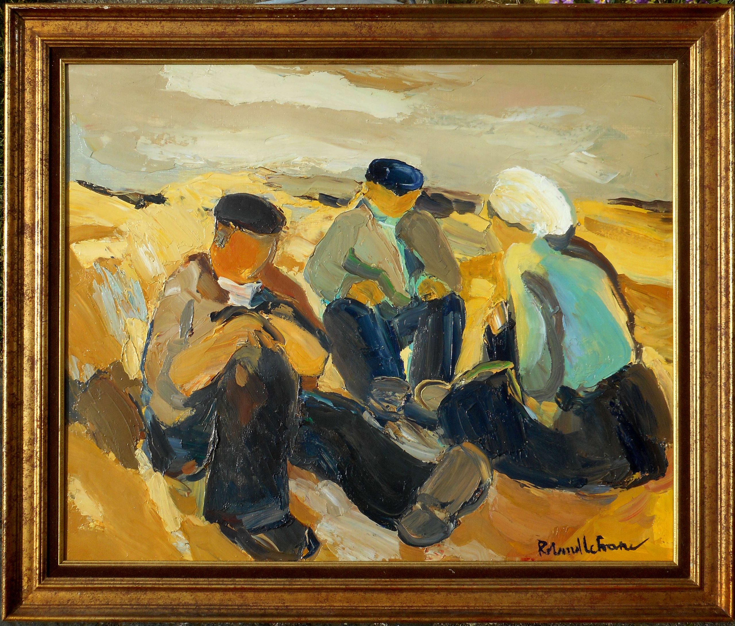 ROLAND LEFRANC hst 60 x 73 cm ( 72 x 85 cm enc) au bout du champ 1979