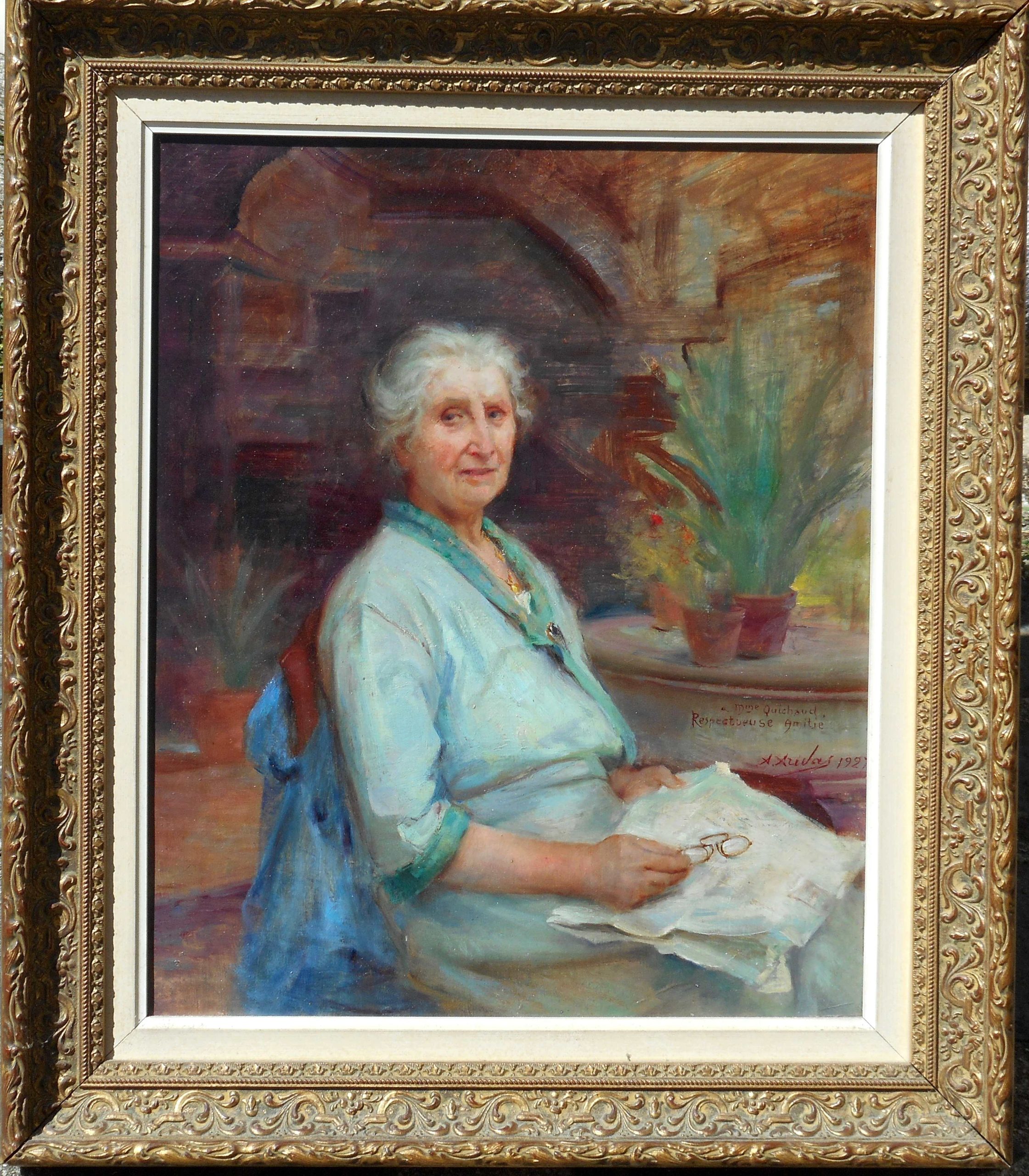 Auguste ARIDAS hst 38 x 46 cm ( 58 x 50 cm enc) A Mme QUICHAUD 1927