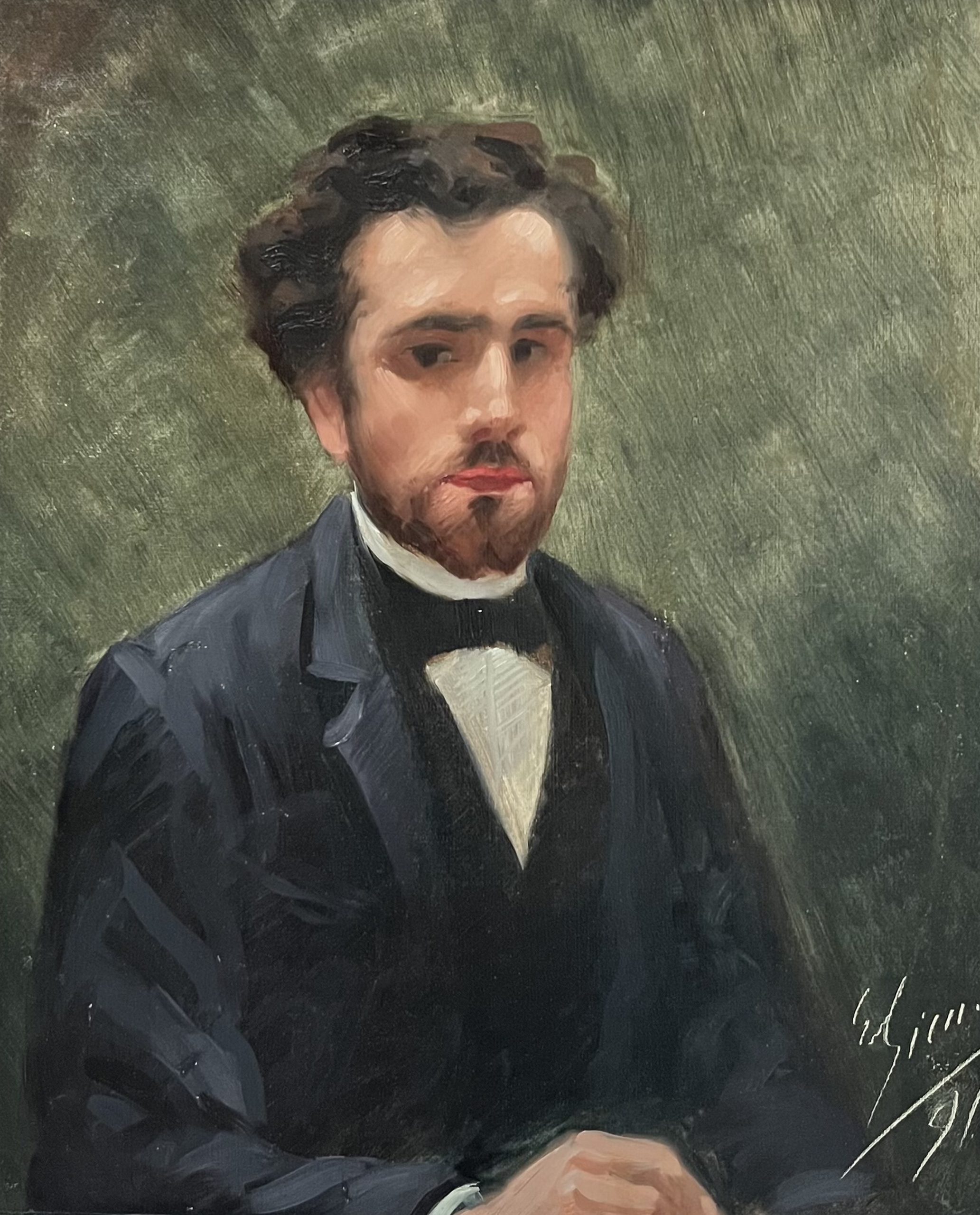 Portrait d'Homme Ecole Française Fin XIXème Siècle Huile