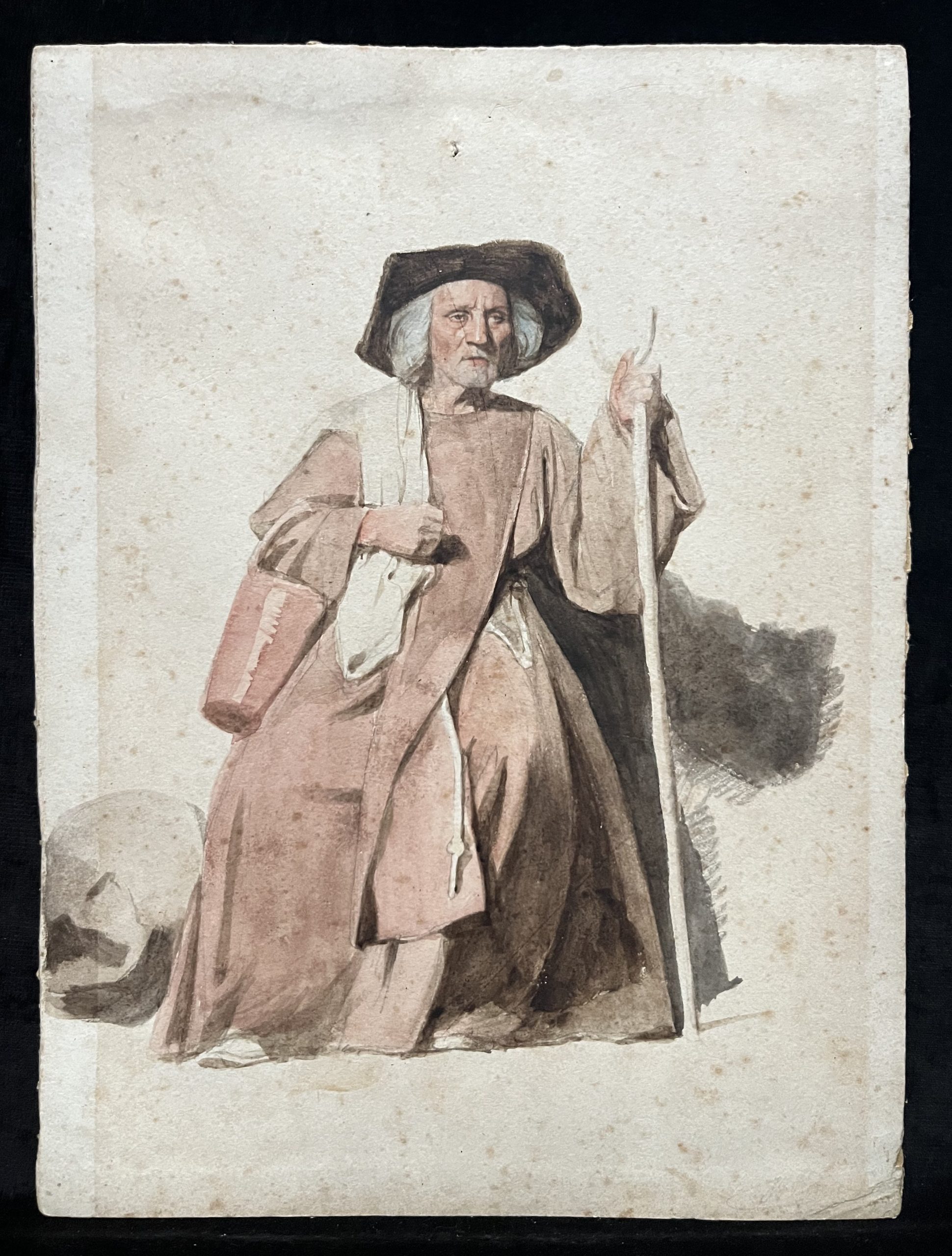 Ecole française XIX° Vieil homme assis 2