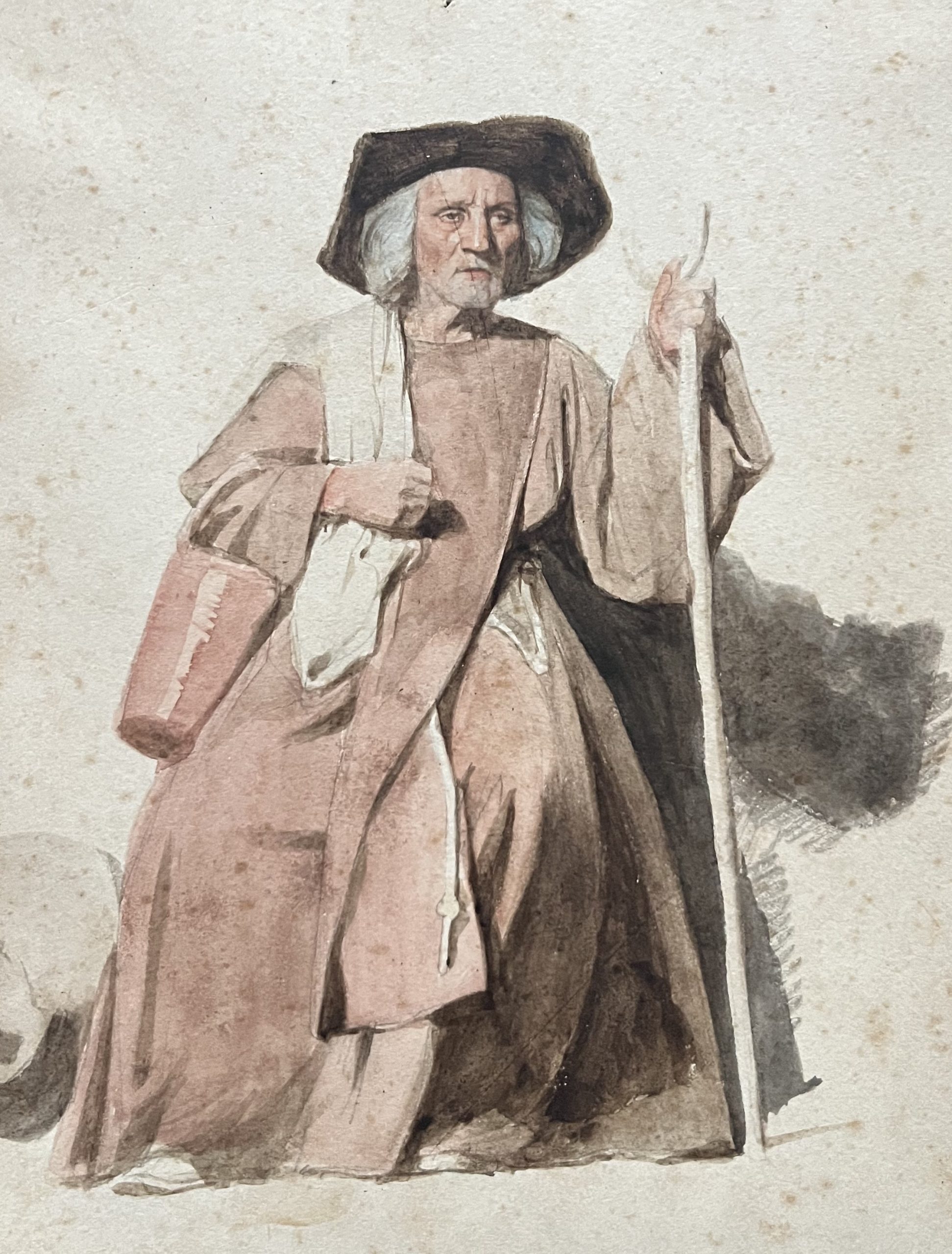 Ecole française XIX° Vieil homme assis 4
