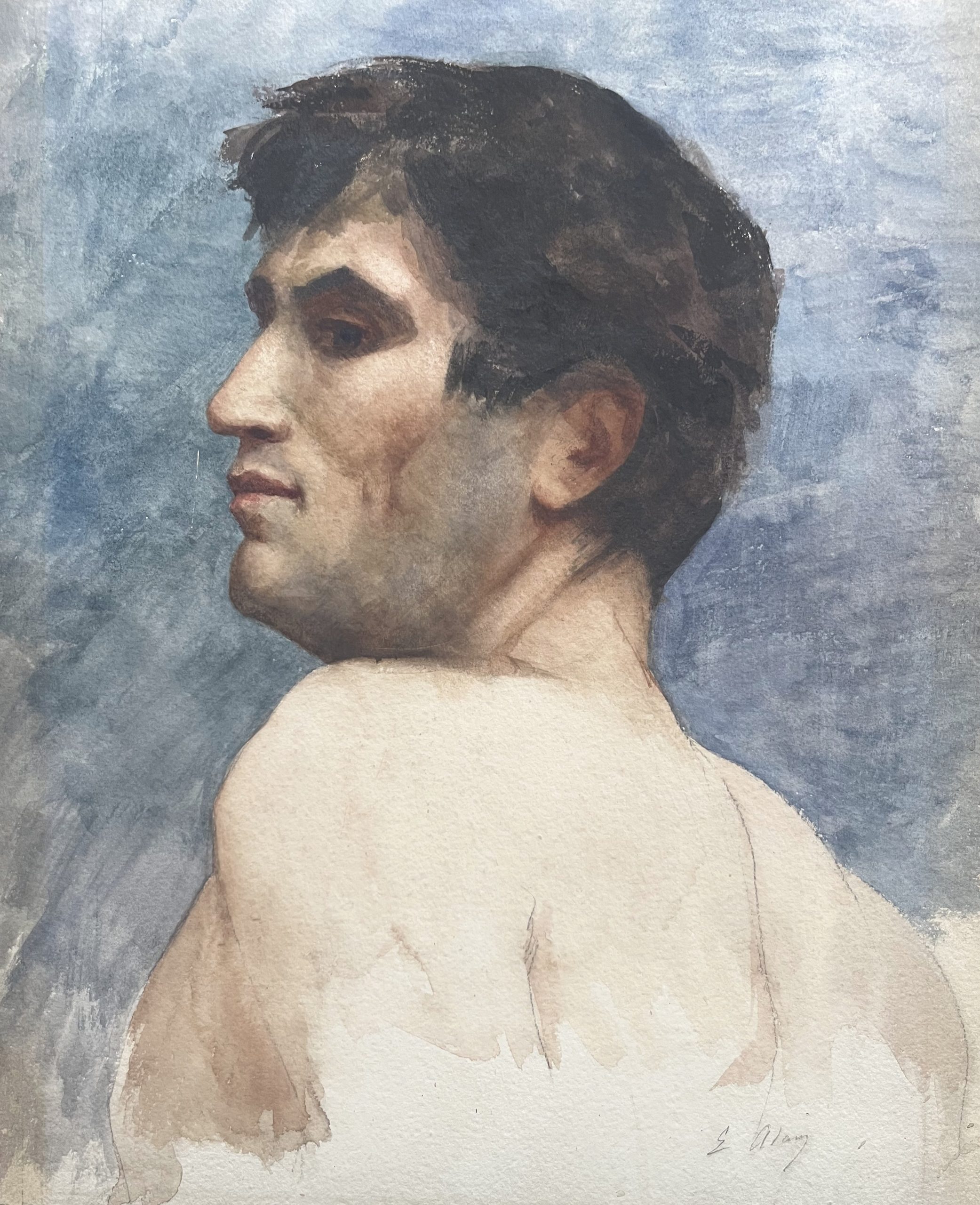Homme en buste aquarelle 1