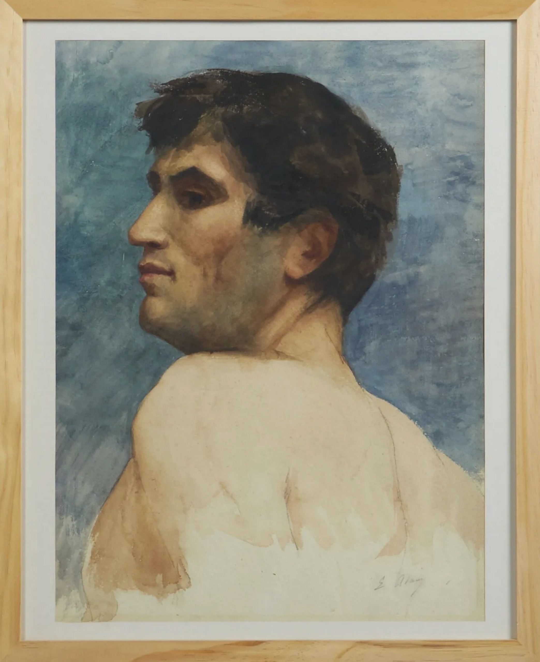 Homme en buste aquarelle 2