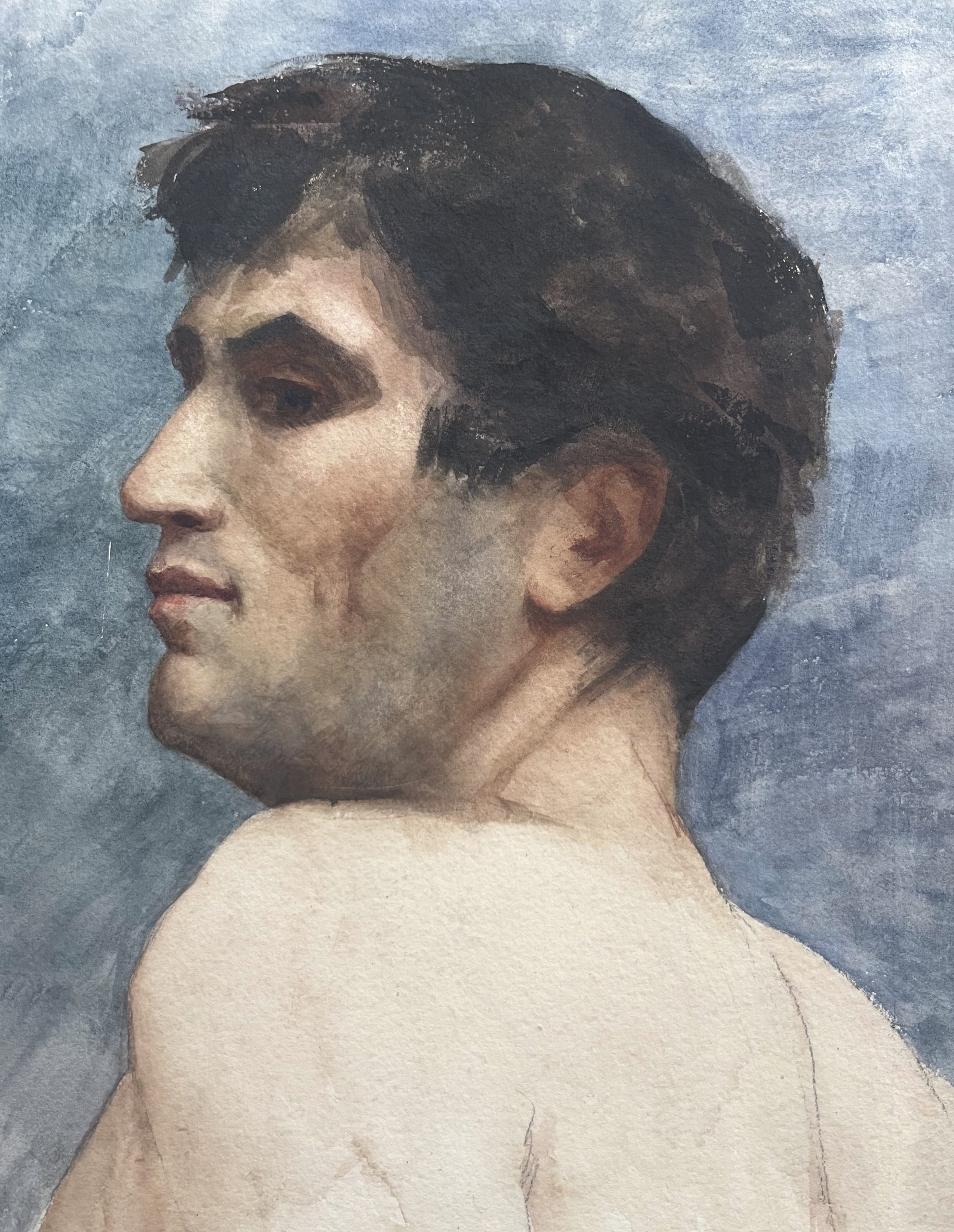 Homme en buste aquarelle 3