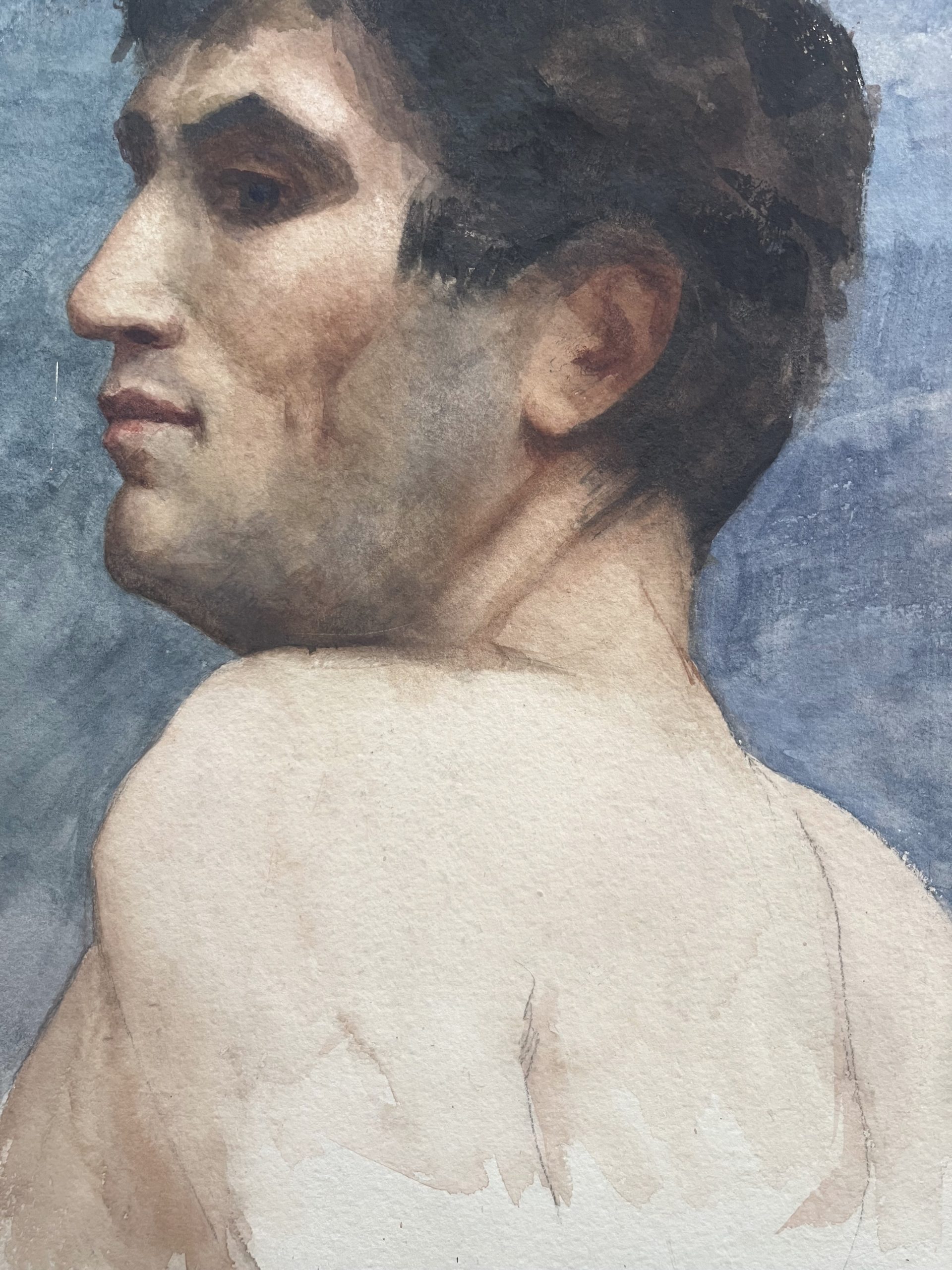 Homme en buste aquarelle 4