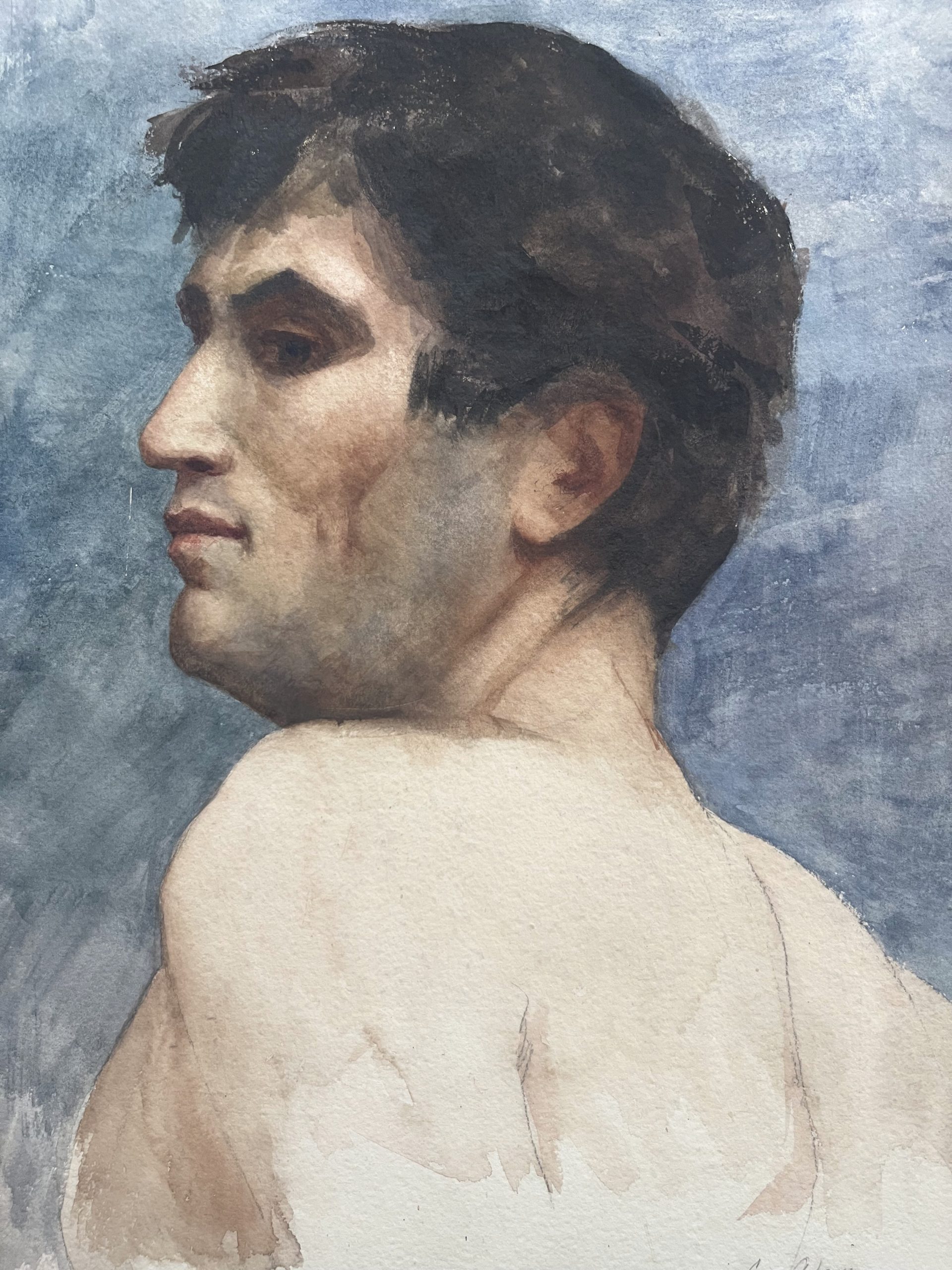 Homme en buste aquarelle 5