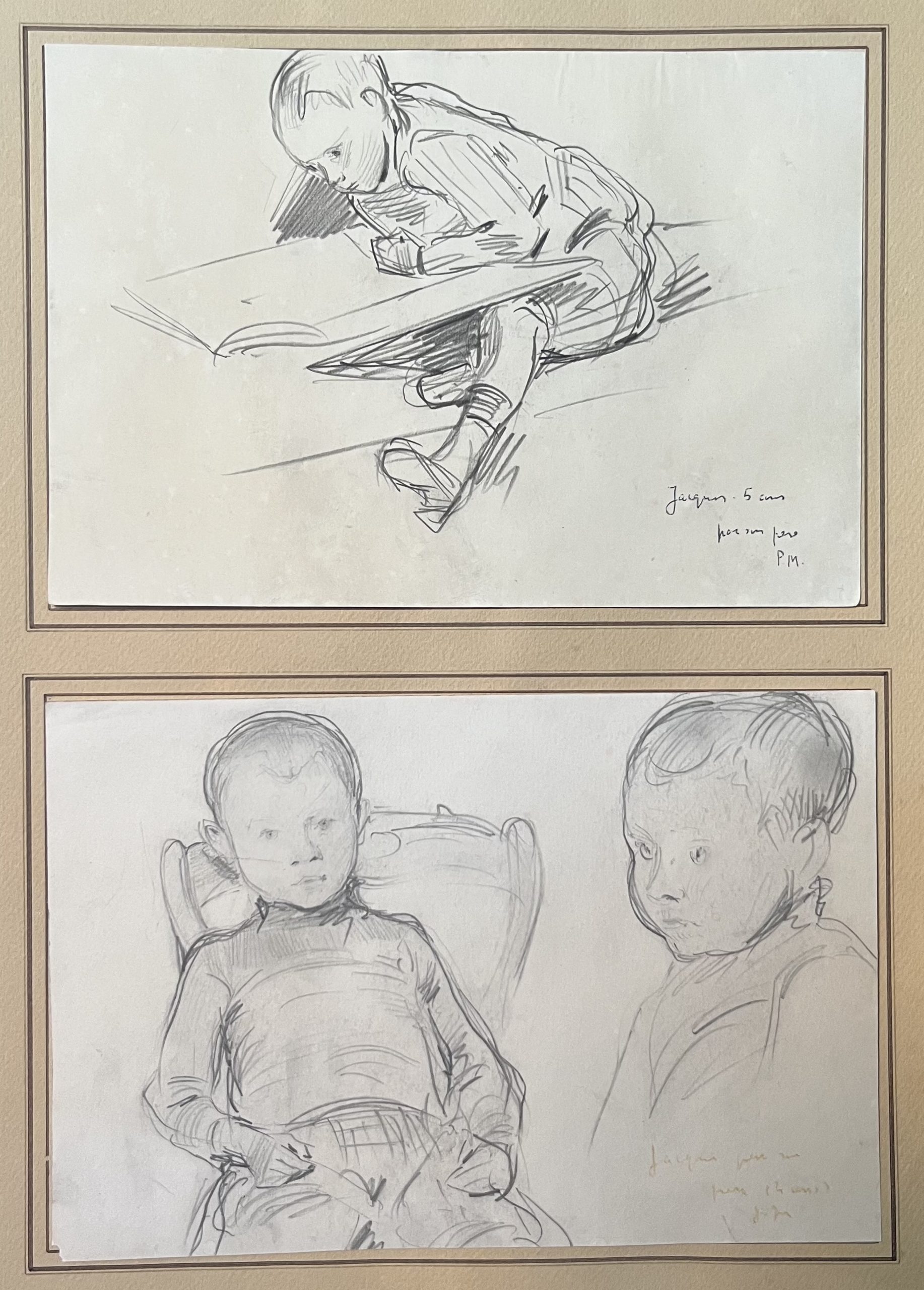 Paul Mathey Deux portraits de son fils 1