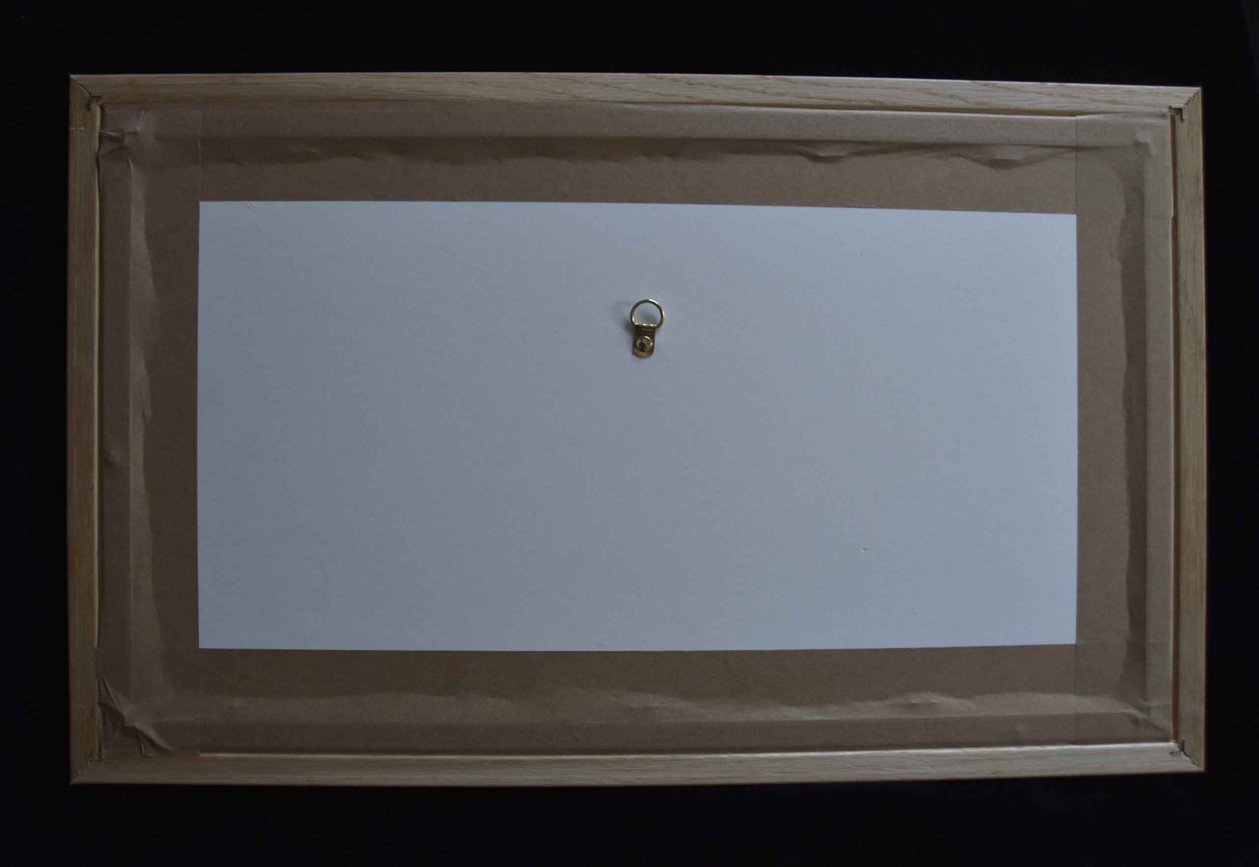 Bord de mer huile sur papier encadré revers