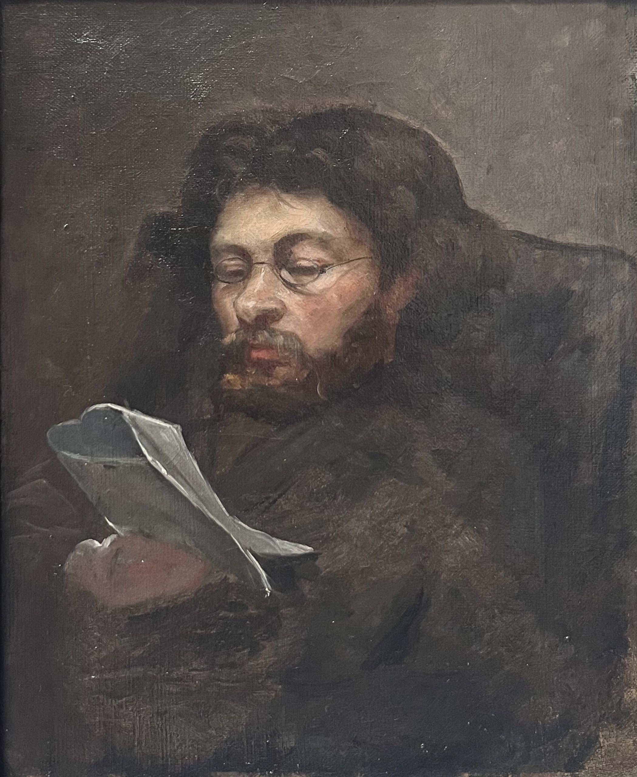 Ecole française XIX° Homme lisant 1