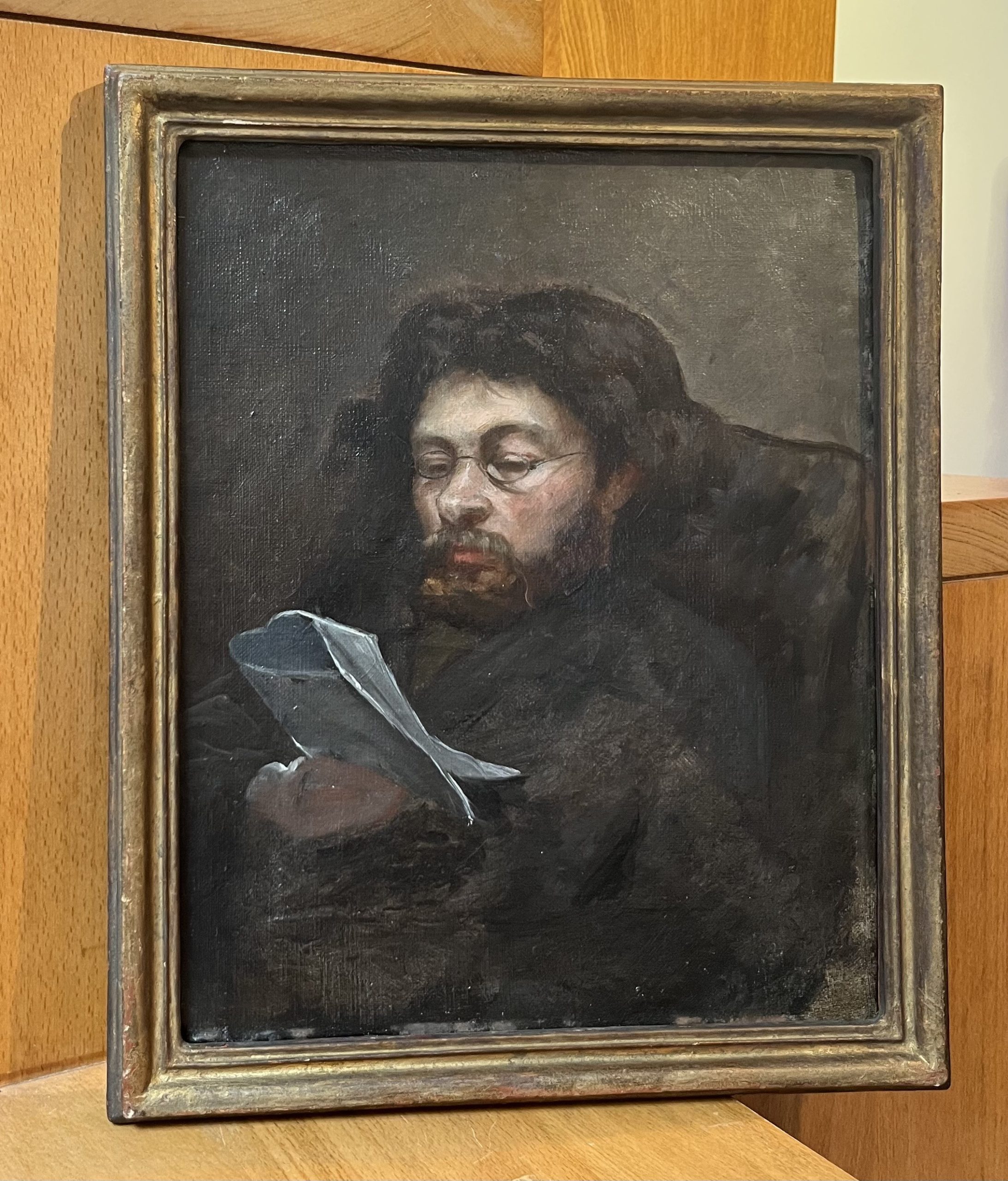 Ecole française XIX° Homme lisant 12