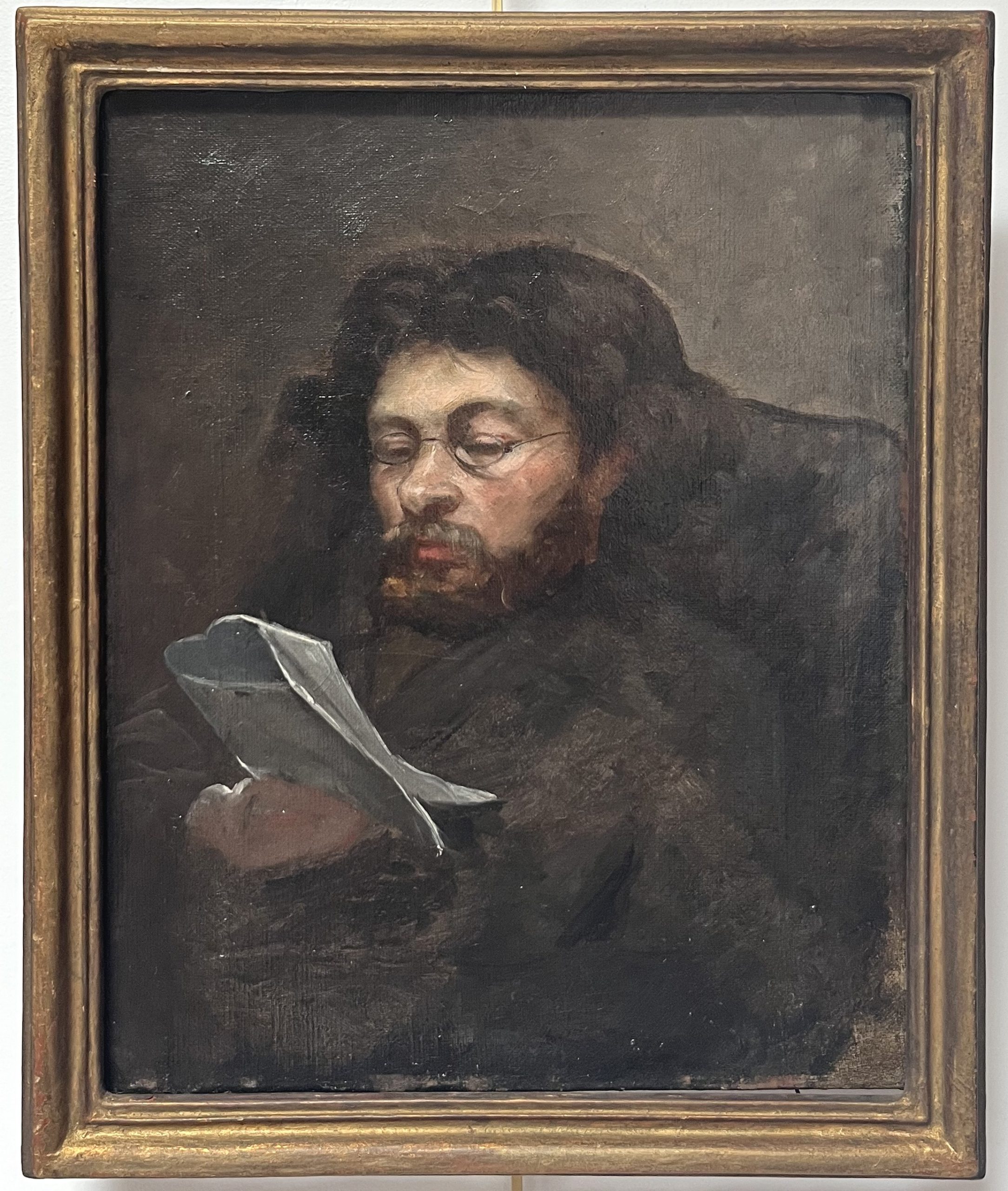 Ecole française XIX° Homme lisant 2