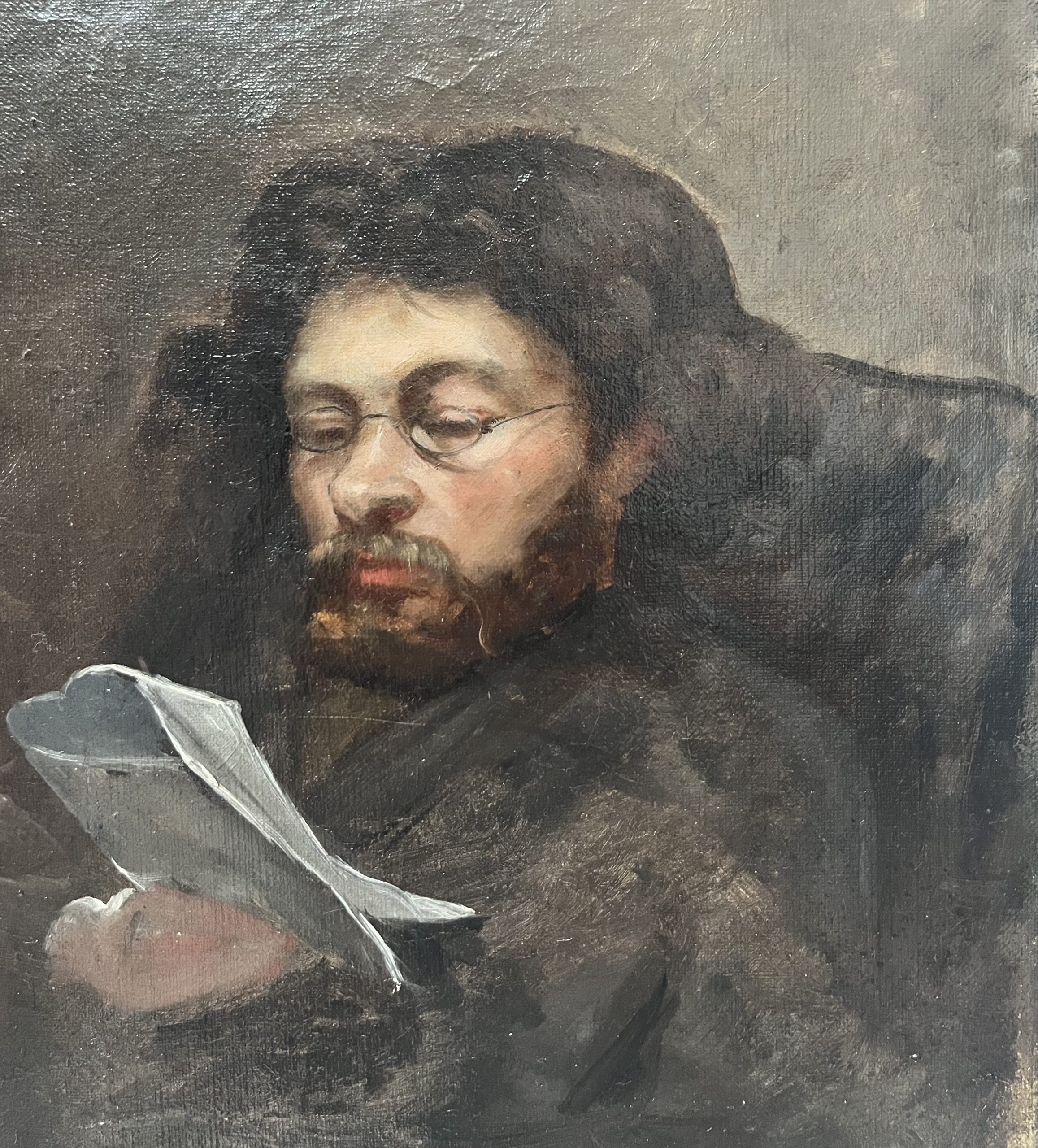 Ecole française XIX° Homme lisant 5