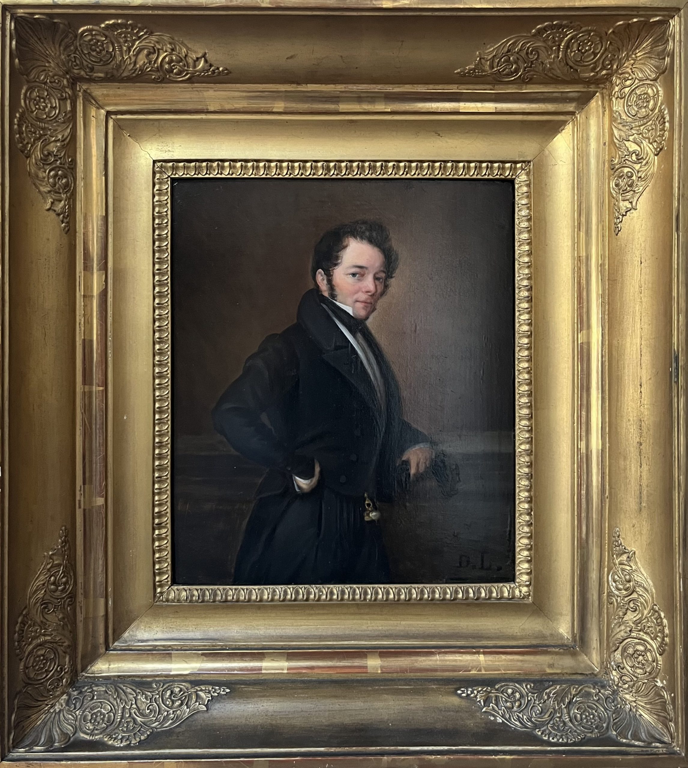 Ecole française XIX° Portrait d'homme huile sur panneau 1