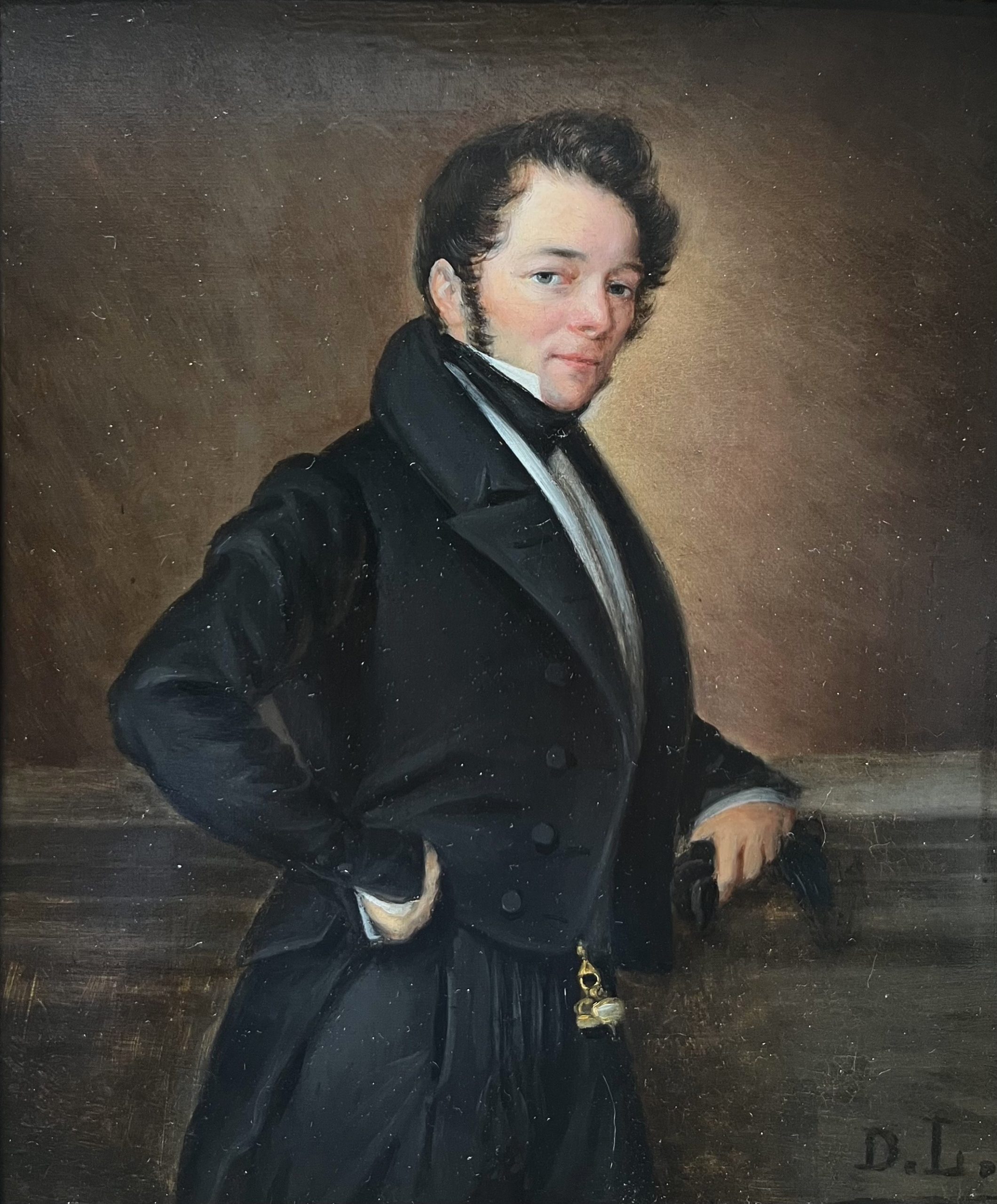 Ecole française XIX° Portrait d'homme huile sur panneau 2 1