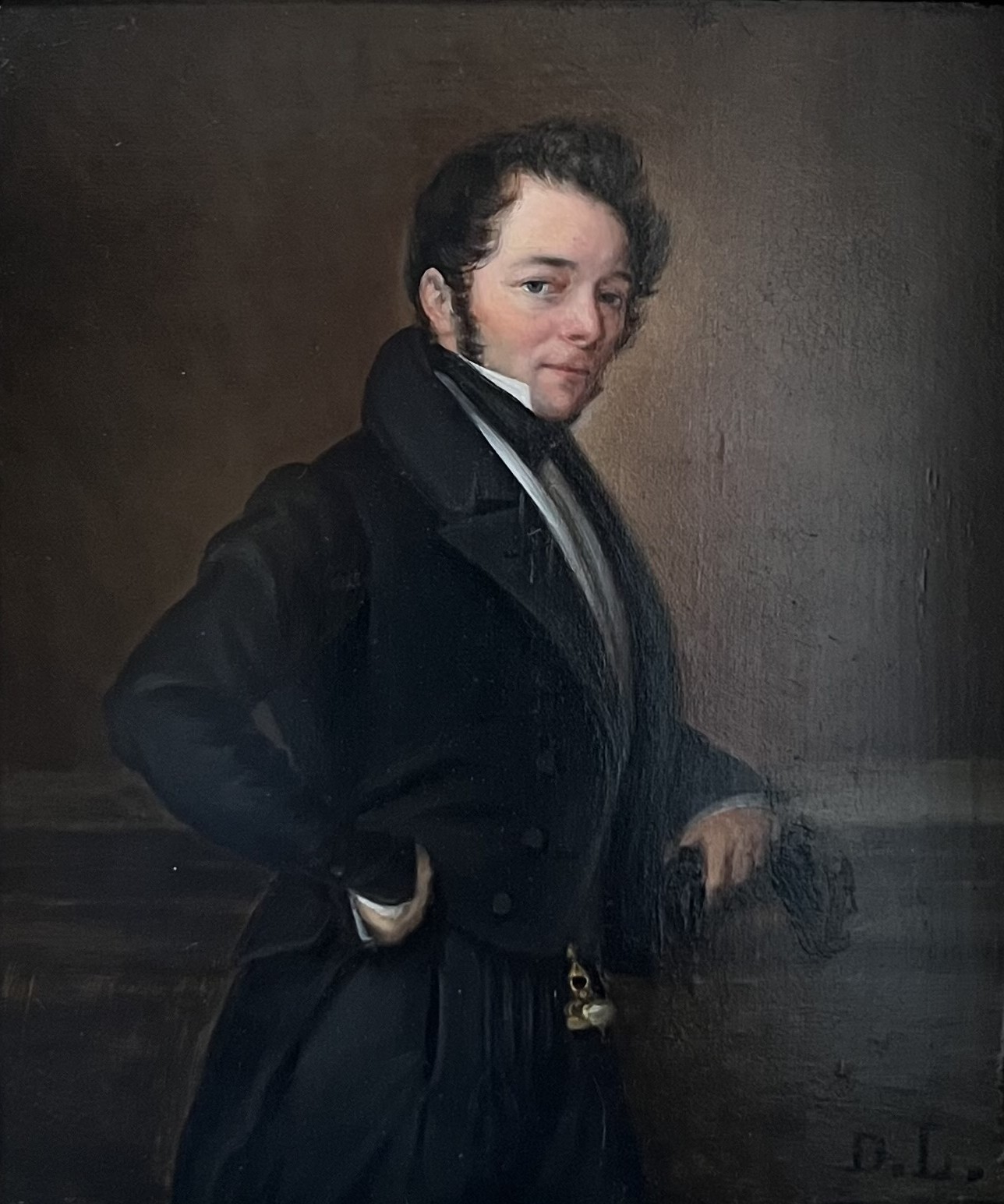 Ecole française XIX° Portrait d'homme huile sur panneau 2