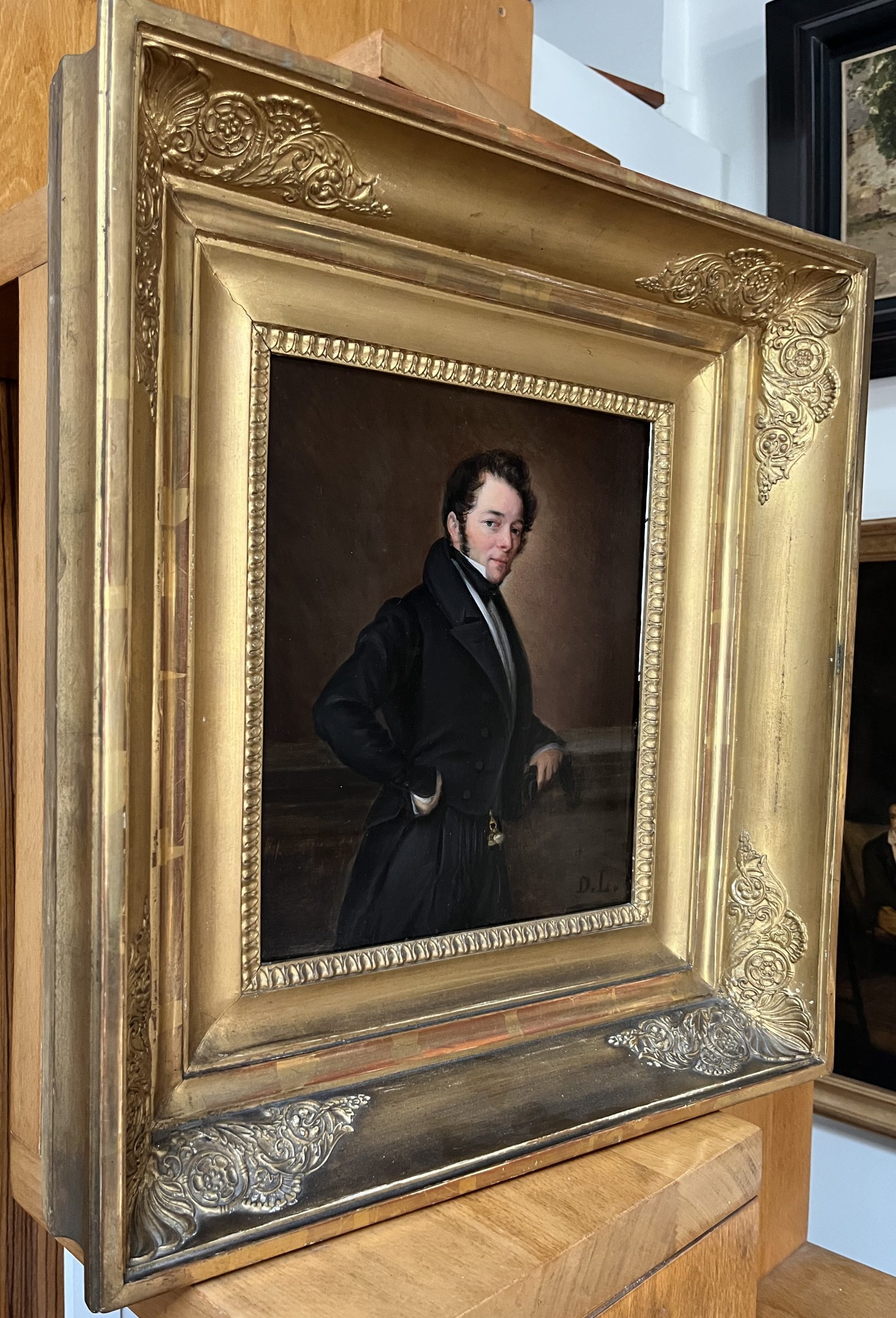 Ecole française XIX° Portrait d'homme huile sur panneau 8