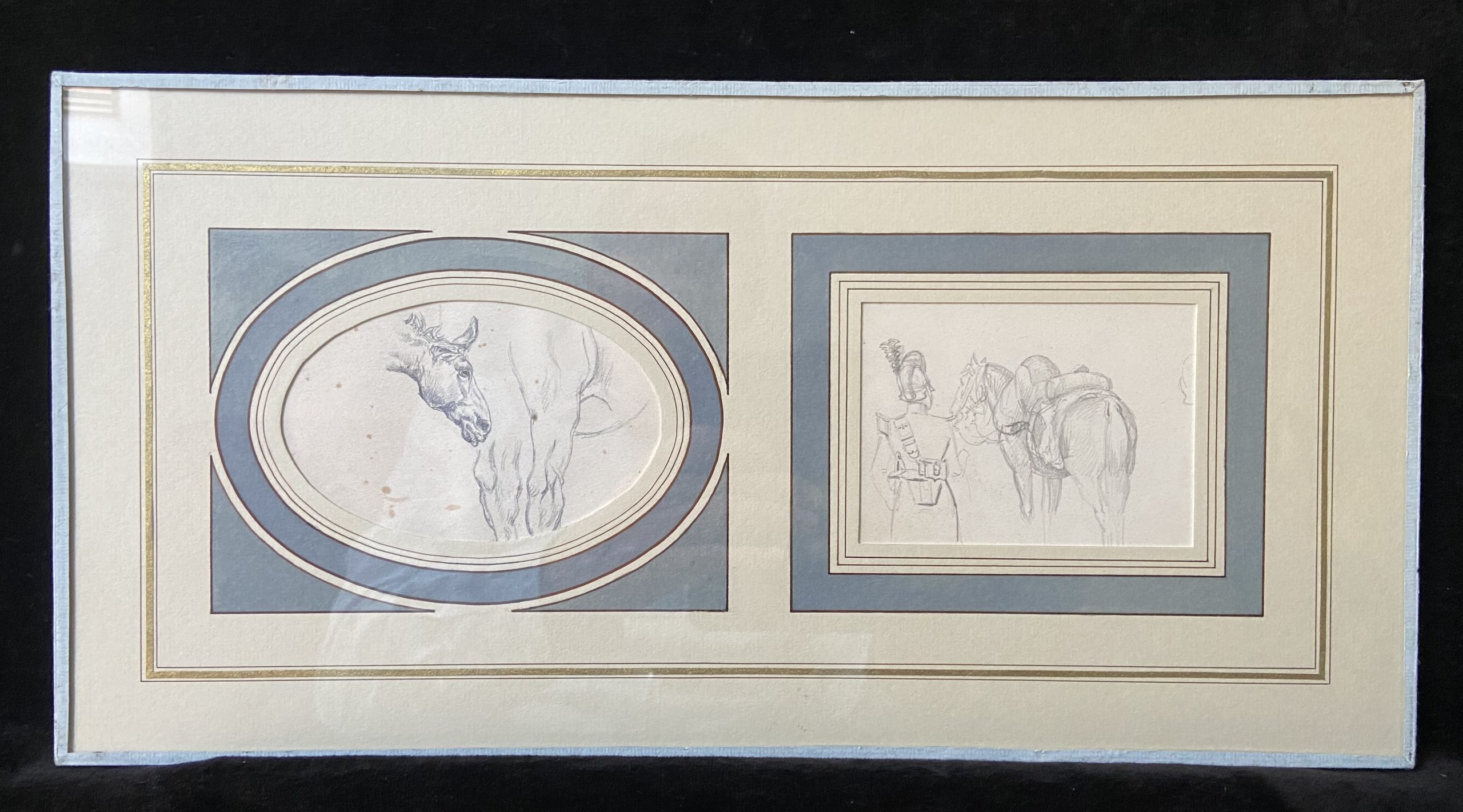 ecole française XIX° Etudes de chevaux 1.2